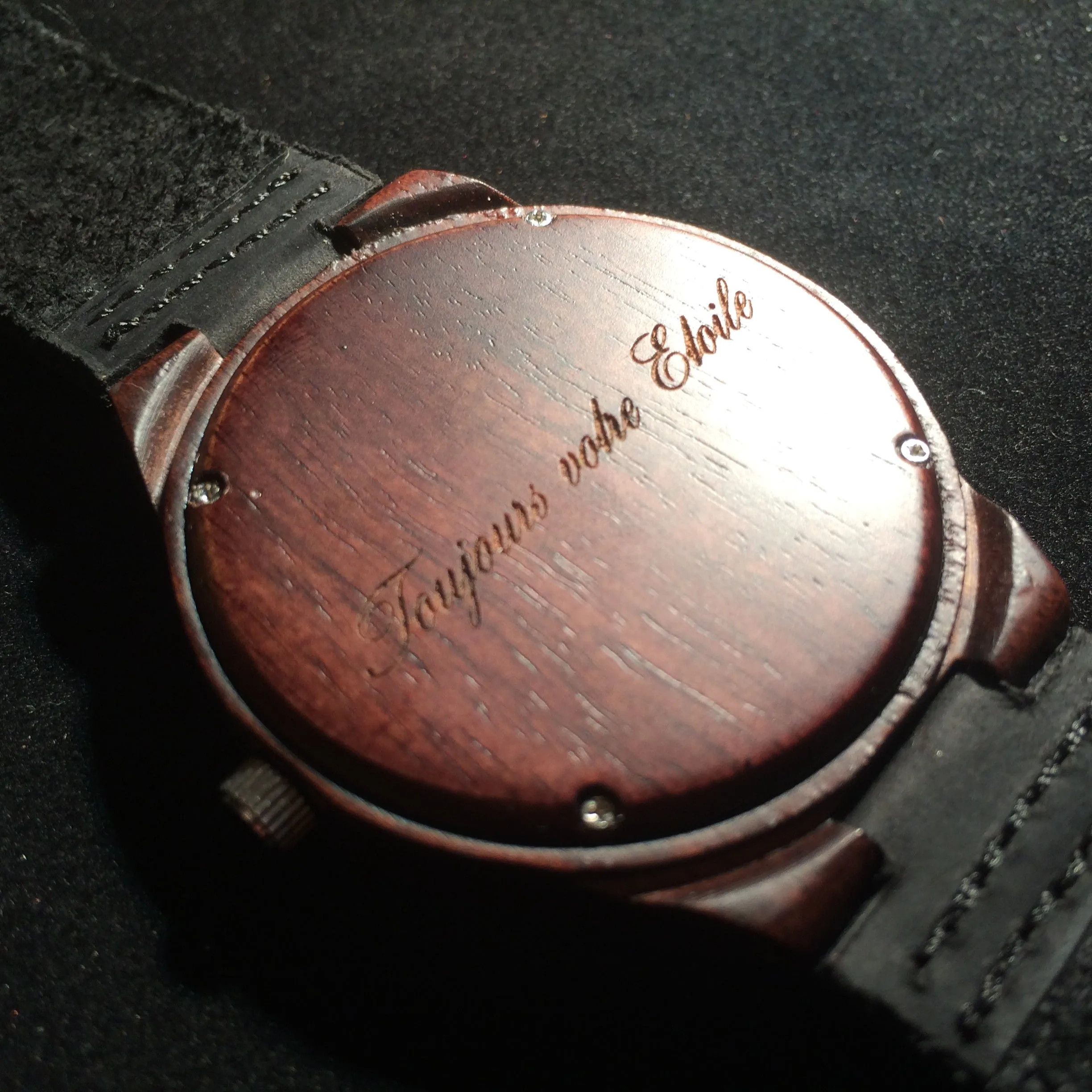 Niagara Ebony and Zebrawood Minimalist Wood Watch - Black Dial, Sapphire Crystal, Swiss Quartz Movement | Cascade Series