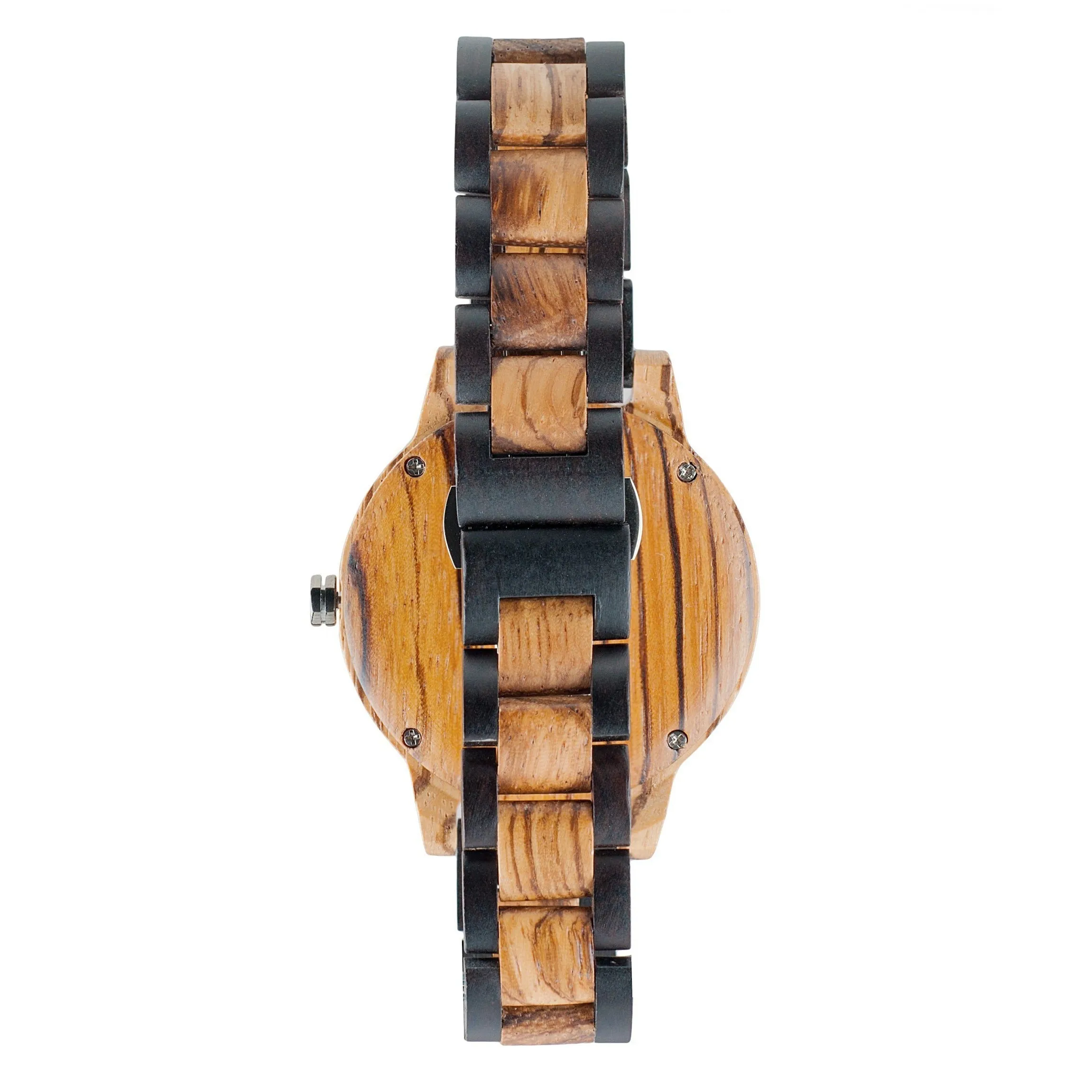 Niagara Ebony and Zebrawood Minimalist Wood Watch - Black Dial, Sapphire Crystal, Swiss Quartz Movement | Cascade Series