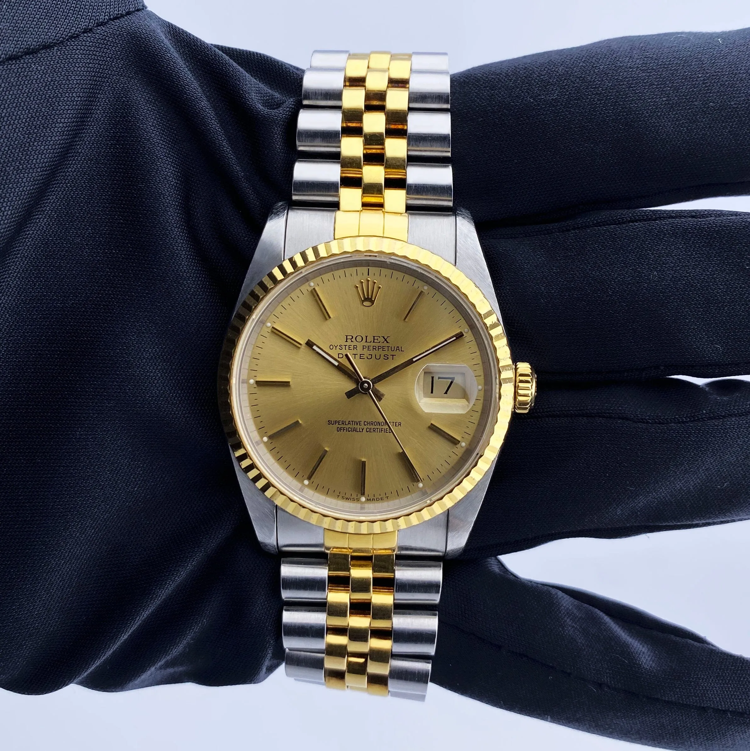 NOS Rolex Datejust 16233 Champagne Dial Mens Watch Box Papers