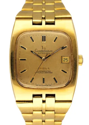Omega Constellation Vintage 18K Yellow Gold Mens Watch