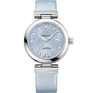 Omega De Ville Ladymatic 34 mm, steel on leather strap
