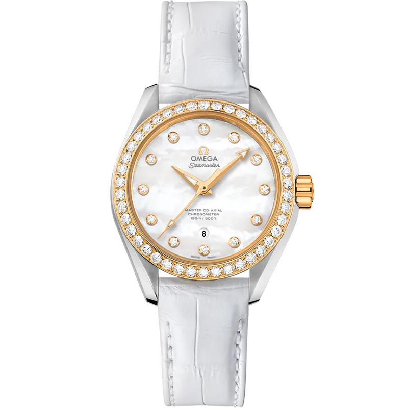 Omega Seamaster Aqua Terra 150M 34 mm, steel - yellow gold on leather strap