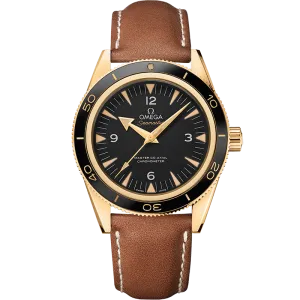 Omega Seamaster Seamaster 300 41 mm, yellow gold on leather strap