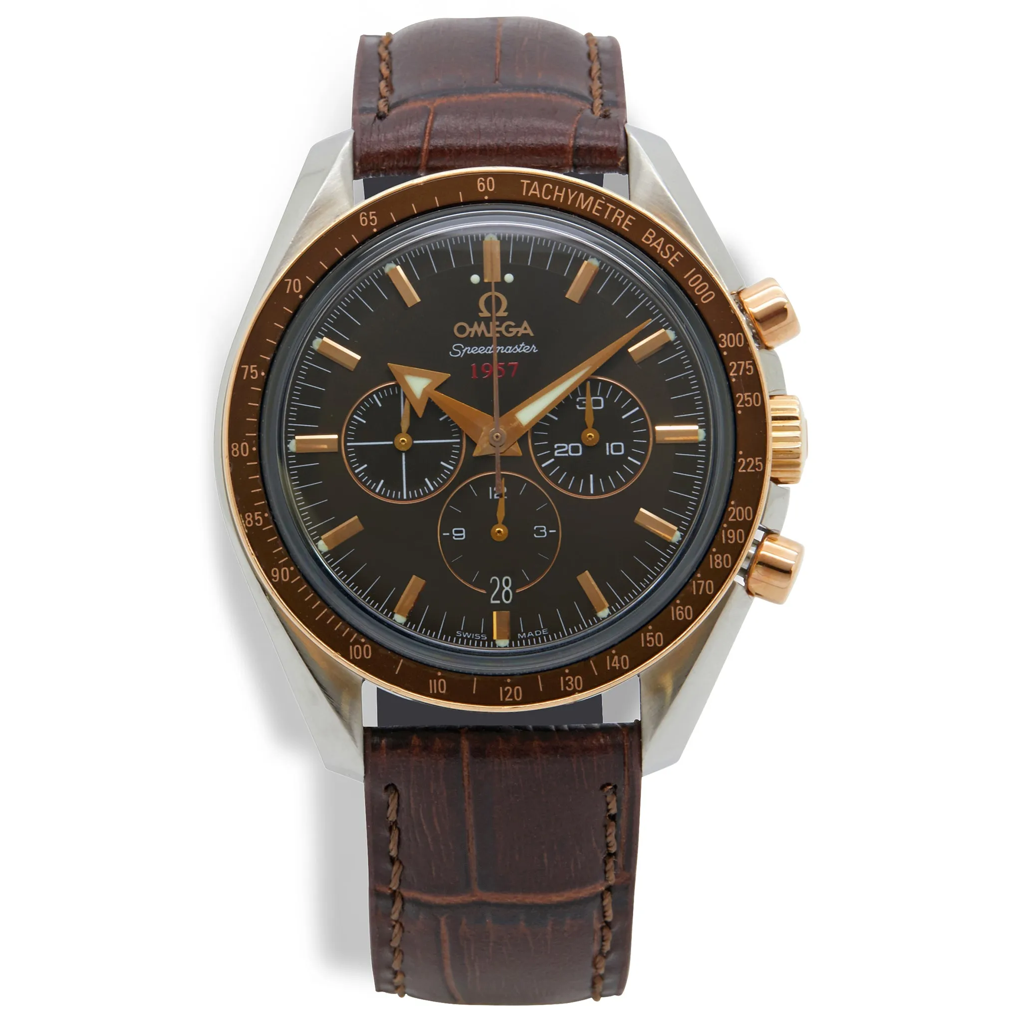Omega Speedmaster Broad Arrow 1957 321.90.42.50.13.001 Brown Dial Automatic Men's Watch