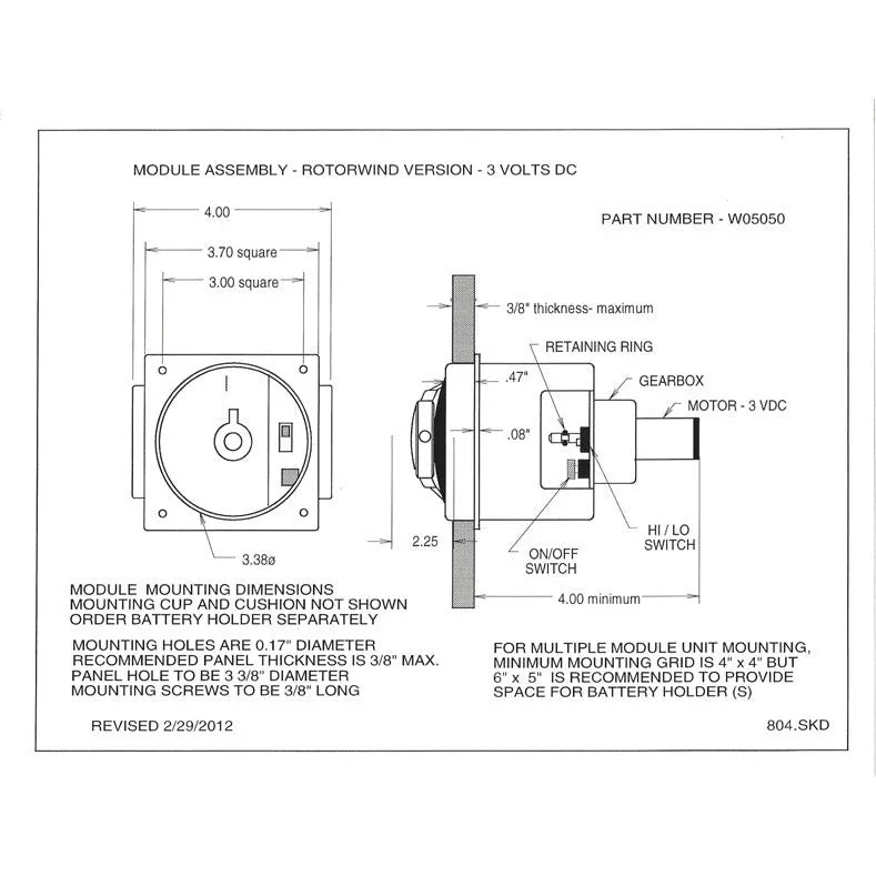 Orbita DIY 6VDC Single-Unit Programmable Watch Winder