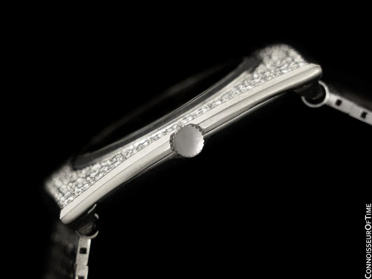 Owned & Worn by Red Skelton - 1970's Piaget Vintage Mens Watch - 18K White Gold & Diamonds