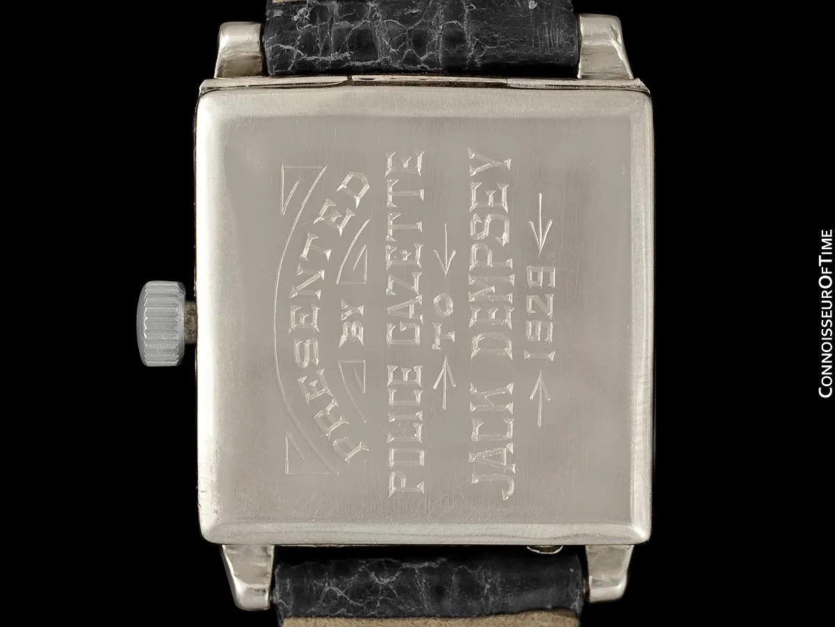 Owned & Worn by World Champion Heavyweight Boxer Jack Dempsey - 1929 Waltham Vintage 14K White Gold Watch