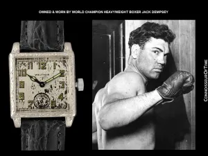 Owned & Worn by World Champion Heavyweight Boxer Jack Dempsey - 1929 Waltham Vintage 14K White Gold Watch