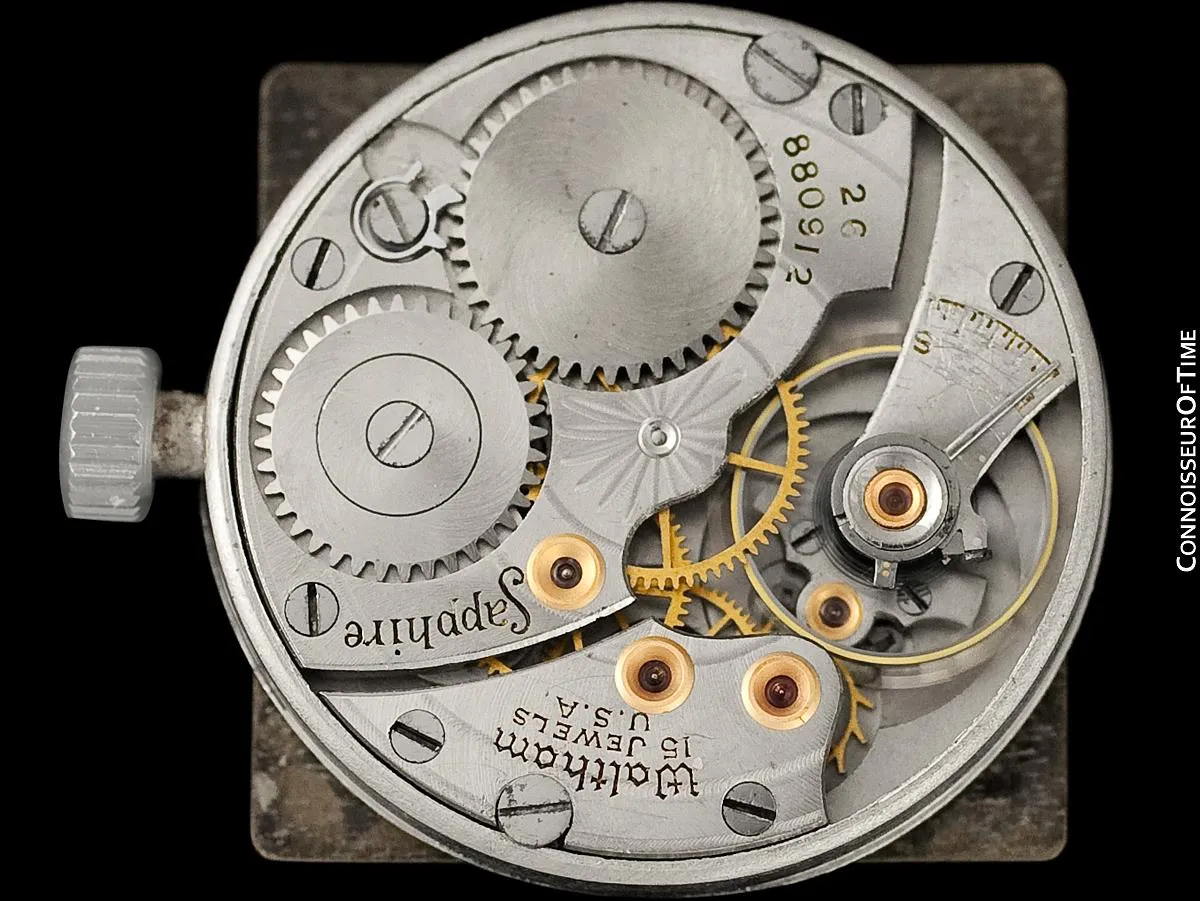 Owned & Worn by World Champion Heavyweight Boxer Jack Dempsey - 1929 Waltham Vintage 14K White Gold Watch