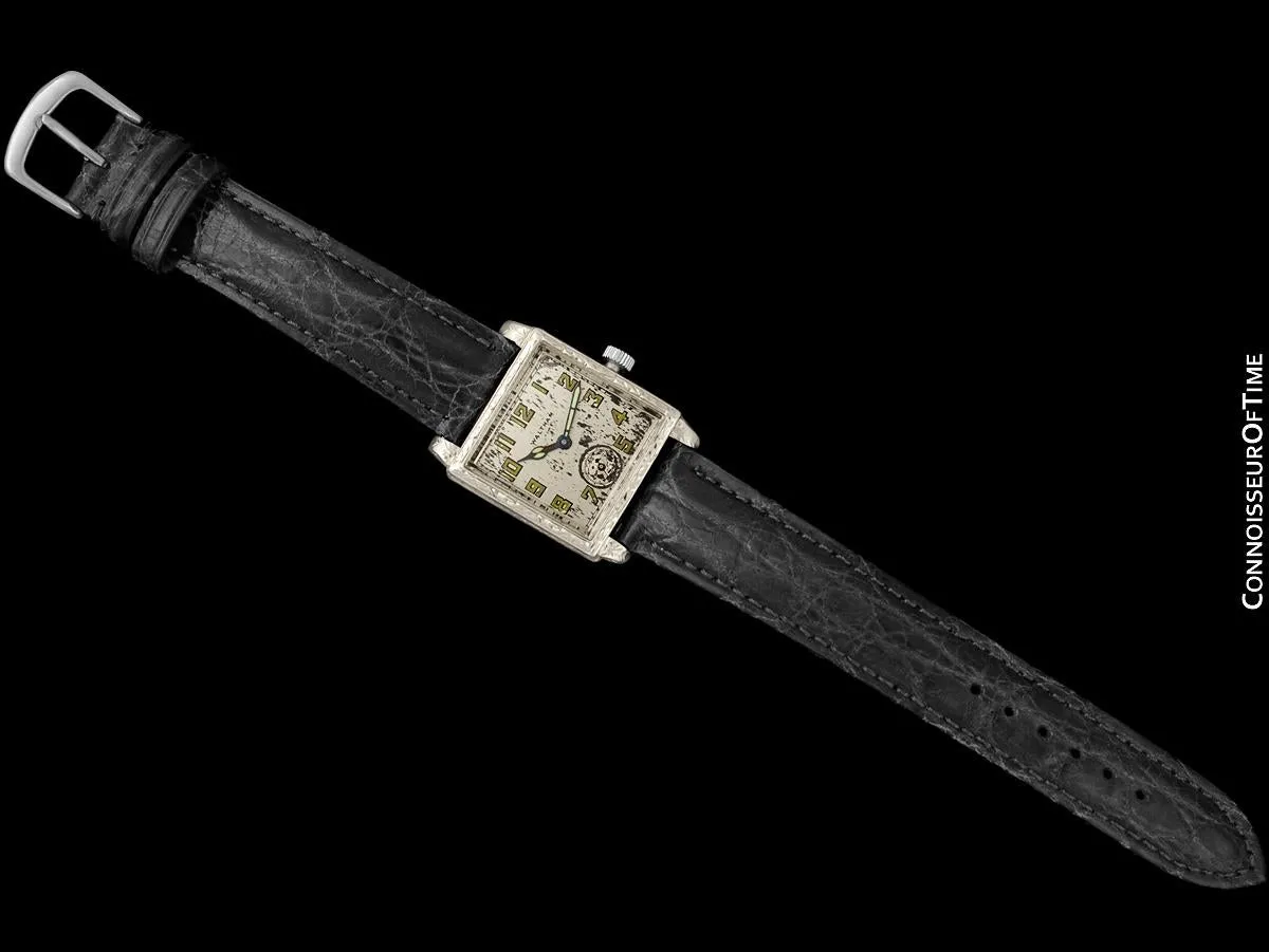 Owned & Worn by World Champion Heavyweight Boxer Jack Dempsey - 1929 Waltham Vintage 14K White Gold Watch