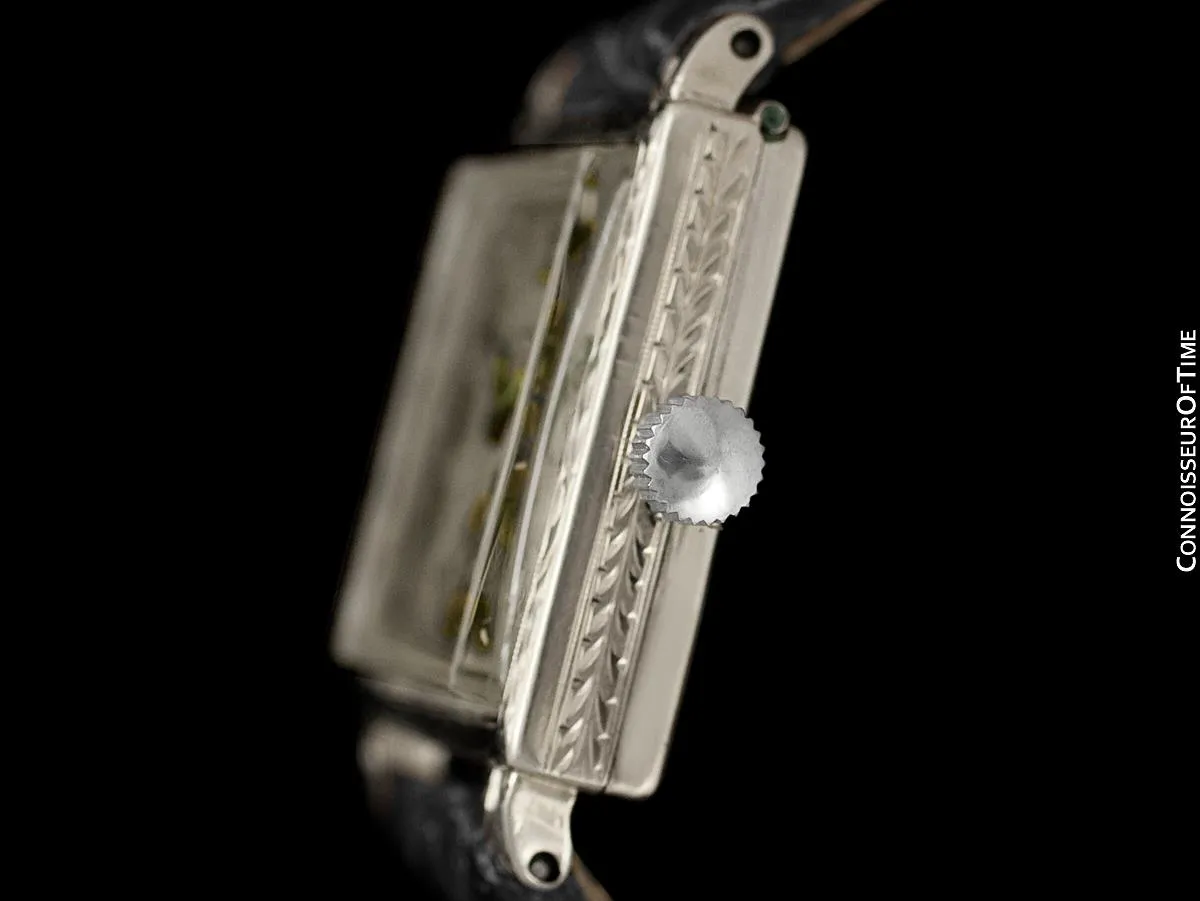 Owned & Worn by World Champion Heavyweight Boxer Jack Dempsey - 1929 Waltham Vintage 14K White Gold Watch