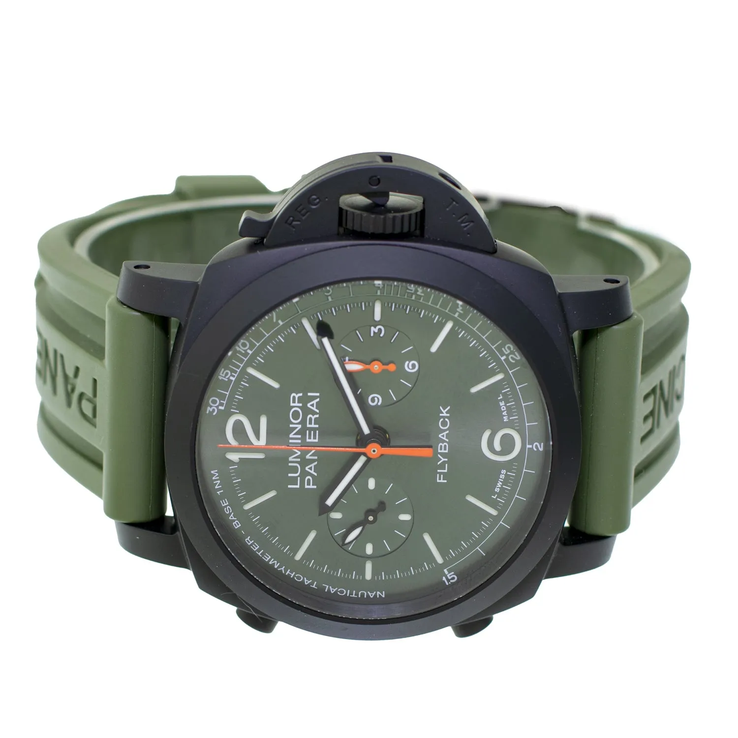 Panerai Luminor Chrono Flyback Black Ceramic Green Arabic 44mm PAM01498