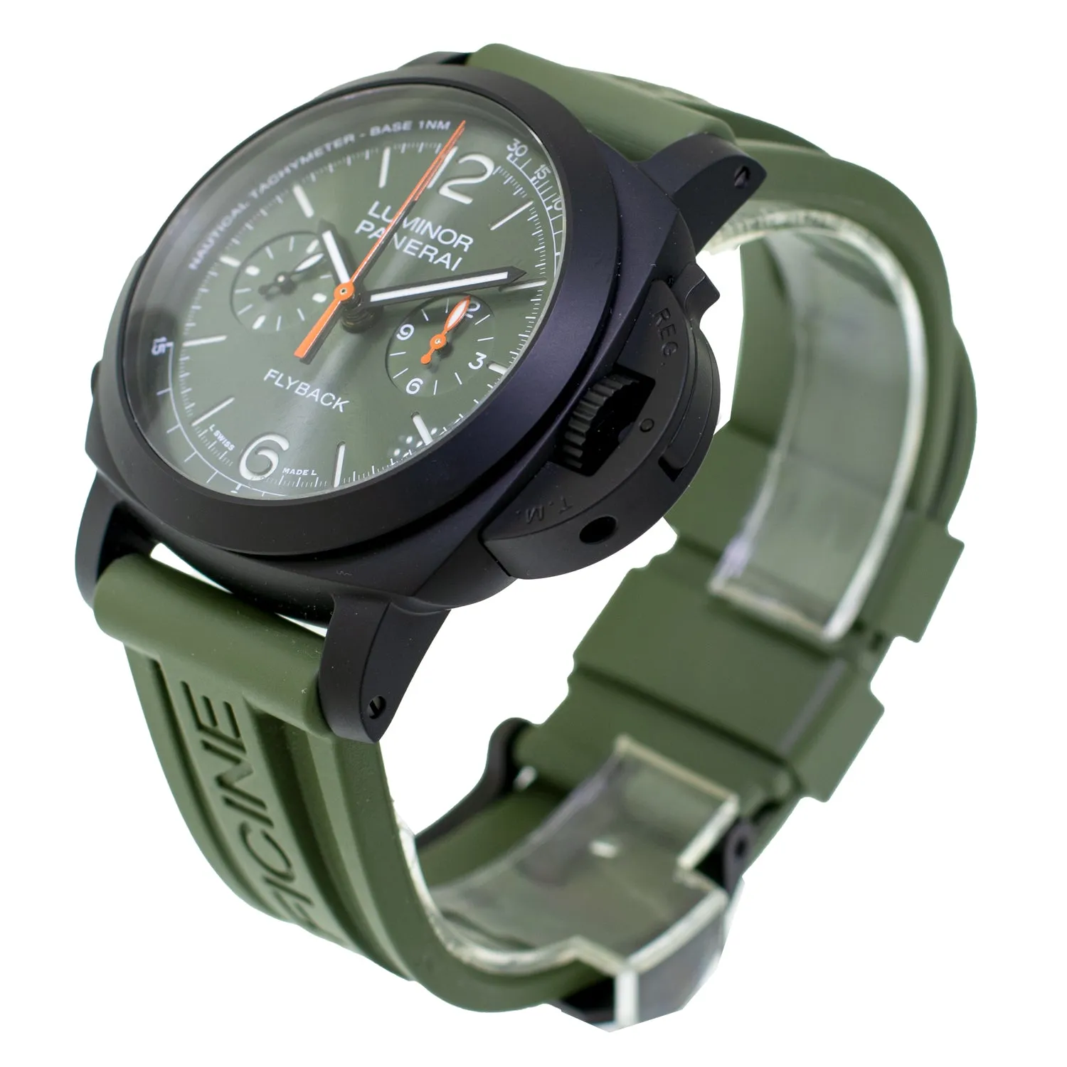 Panerai Luminor Chrono Flyback Black Ceramic Green Arabic 44mm PAM01498
