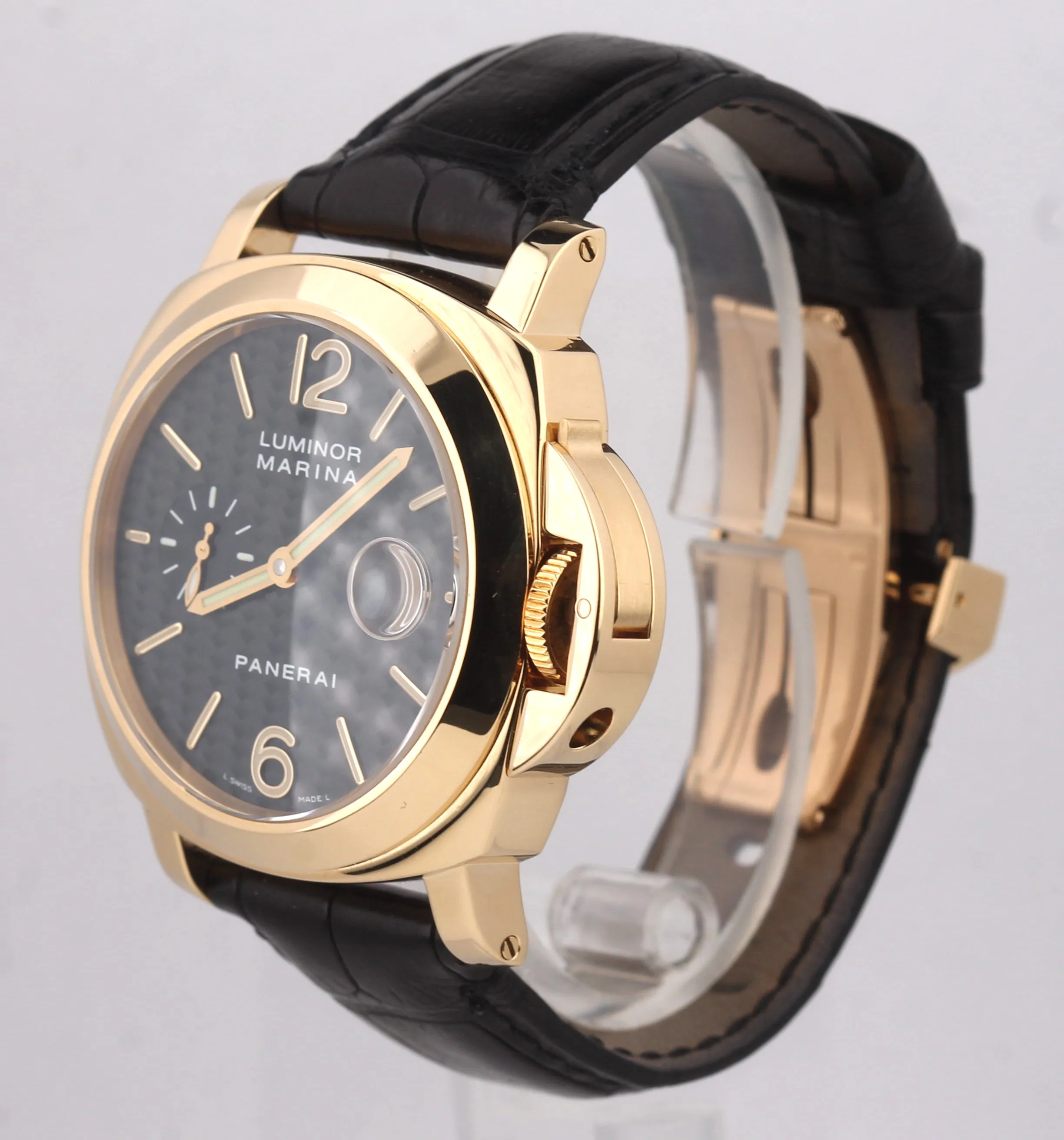 Panerai PAM140 Luminor Marina Carbon Fiber 18K Yellow Gold 45mm PAM00140 Watch