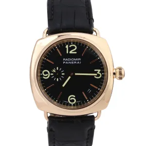 Panerai Radiomir PAM00103 Black 18K Rose Gold Leather Automatic 40mm PAM103