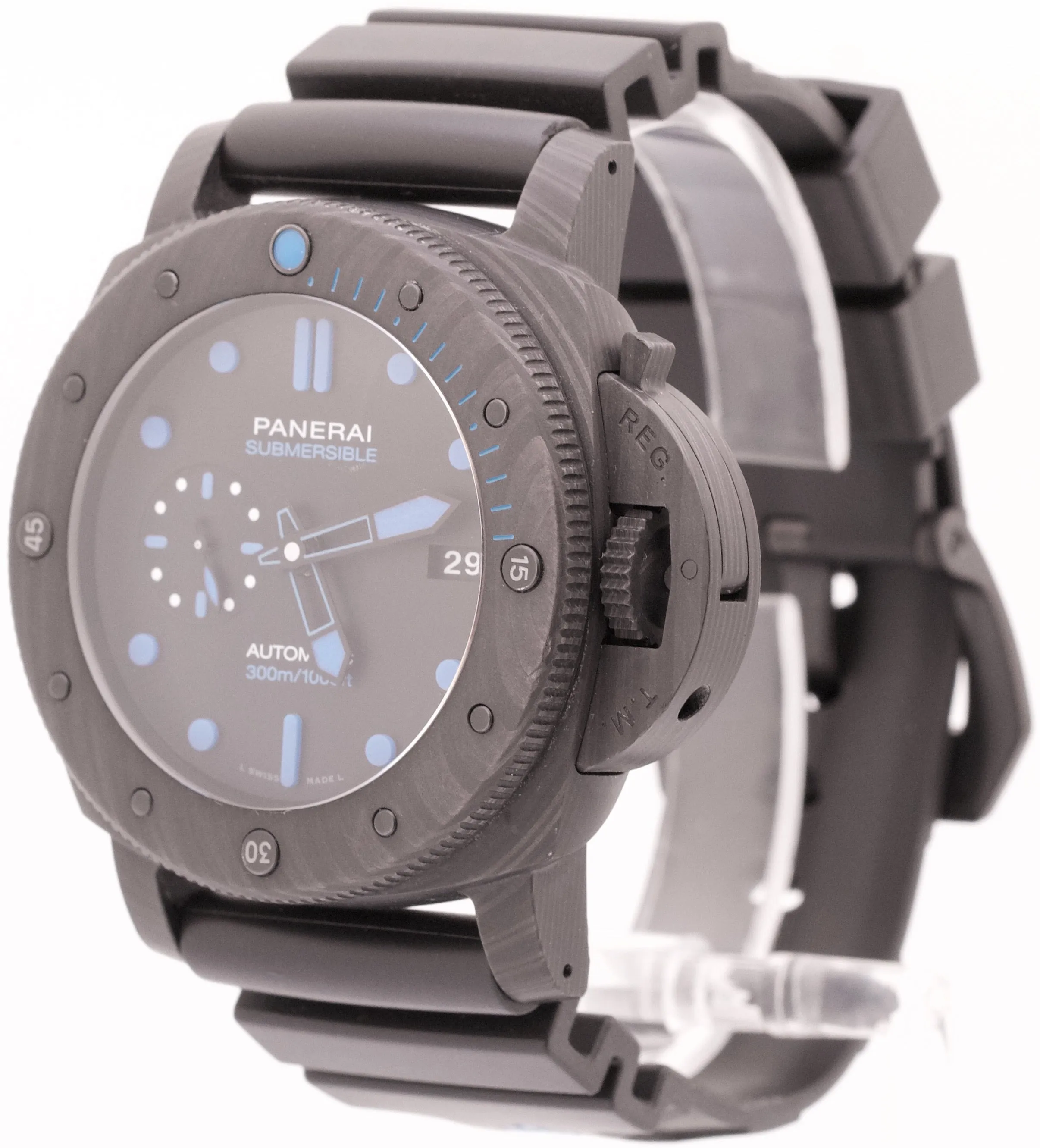 Panerai Submersible PAM 1616 Carbotech CARBON 47mm Black Blue Watch PAM01616 BOX