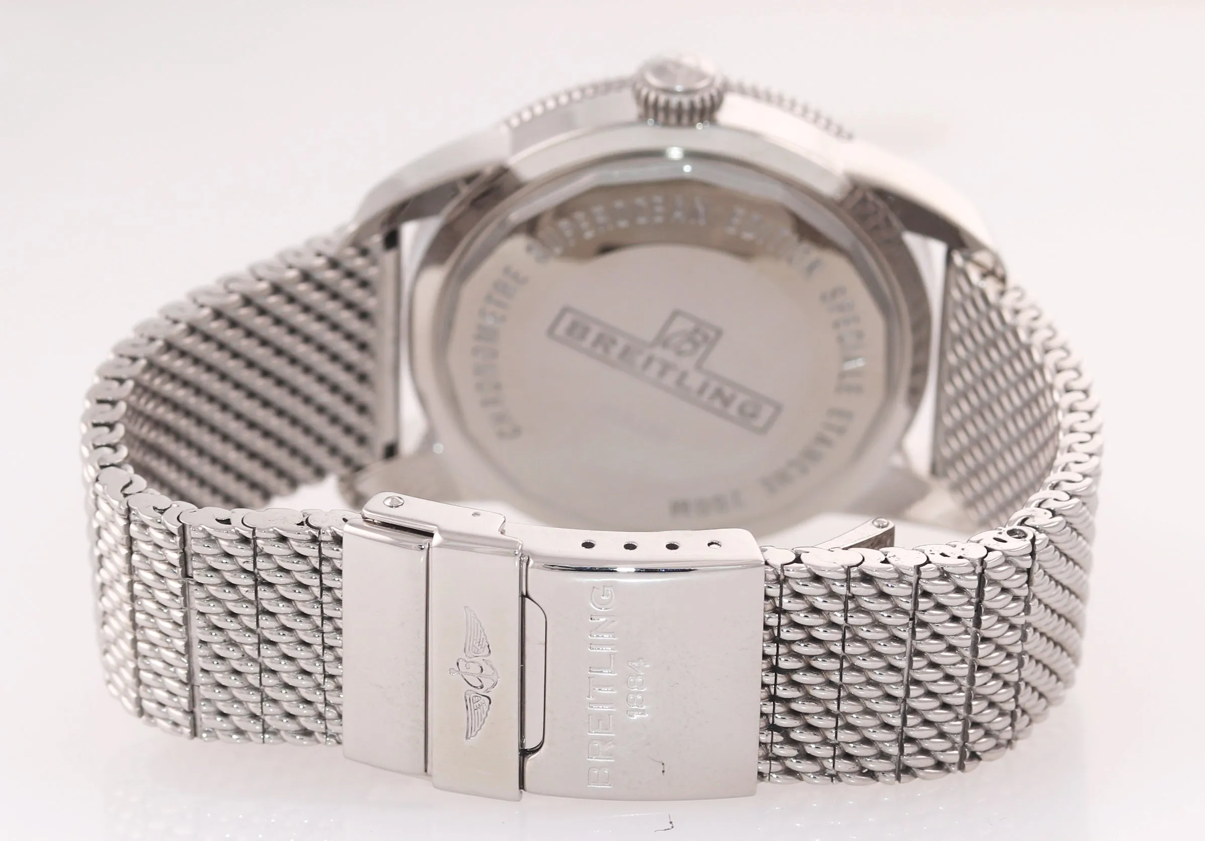 PAPERS Breitling SuperOcean Heritage 46 A17320 Blue Dial Date 46mm Mesh Watch