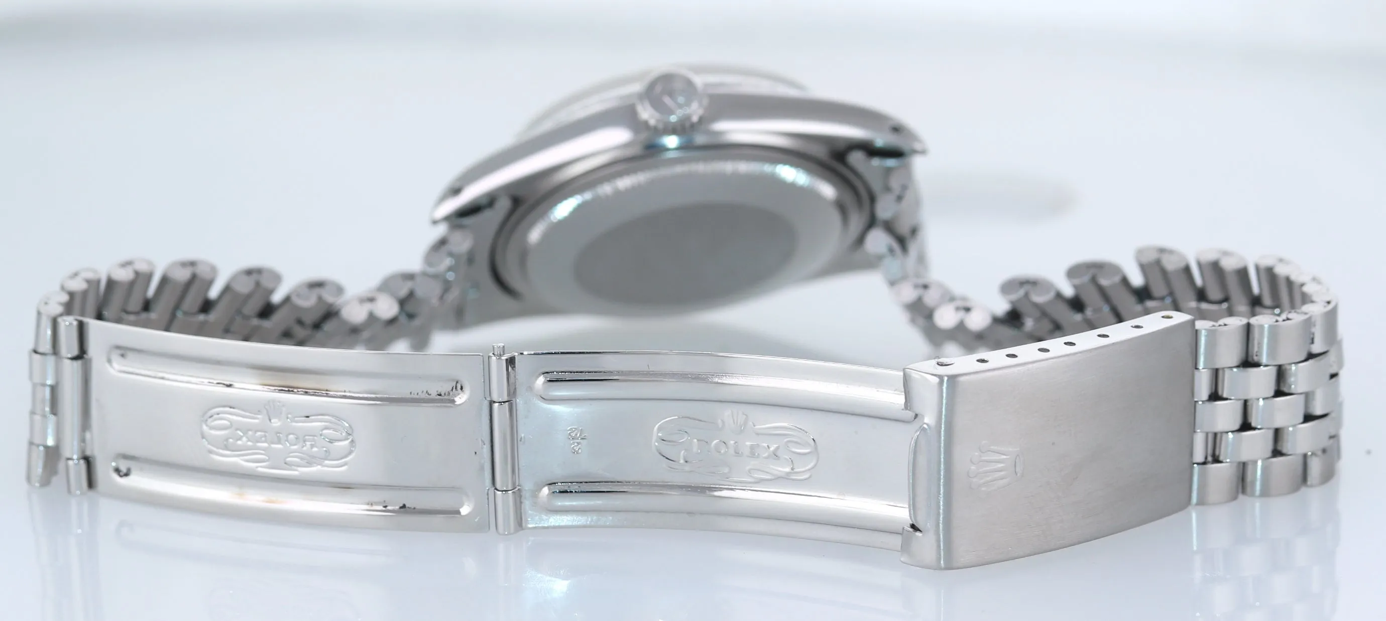 PAPERS Rolex DateJust 1603 Steel Silver Jubilee Band Date Fluted 36mm Watch Box