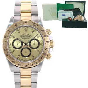 PAPERS Rolex Daytona 16523 Zenith Two Tone 18 Yellow Gold Champagne Dial Watch