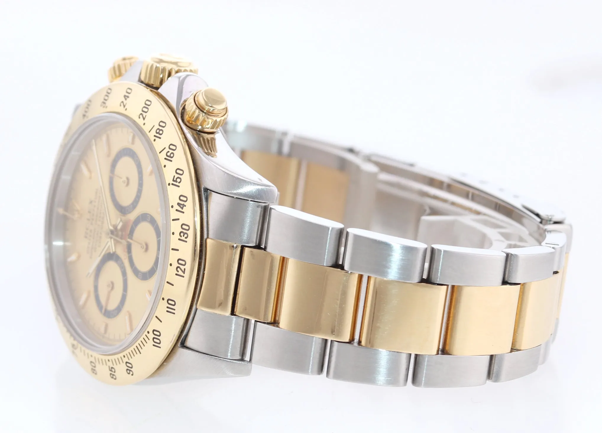 PAPERS Rolex Daytona 16523 Zenith Two Tone 18 Yellow Gold Champagne Dial Watch
