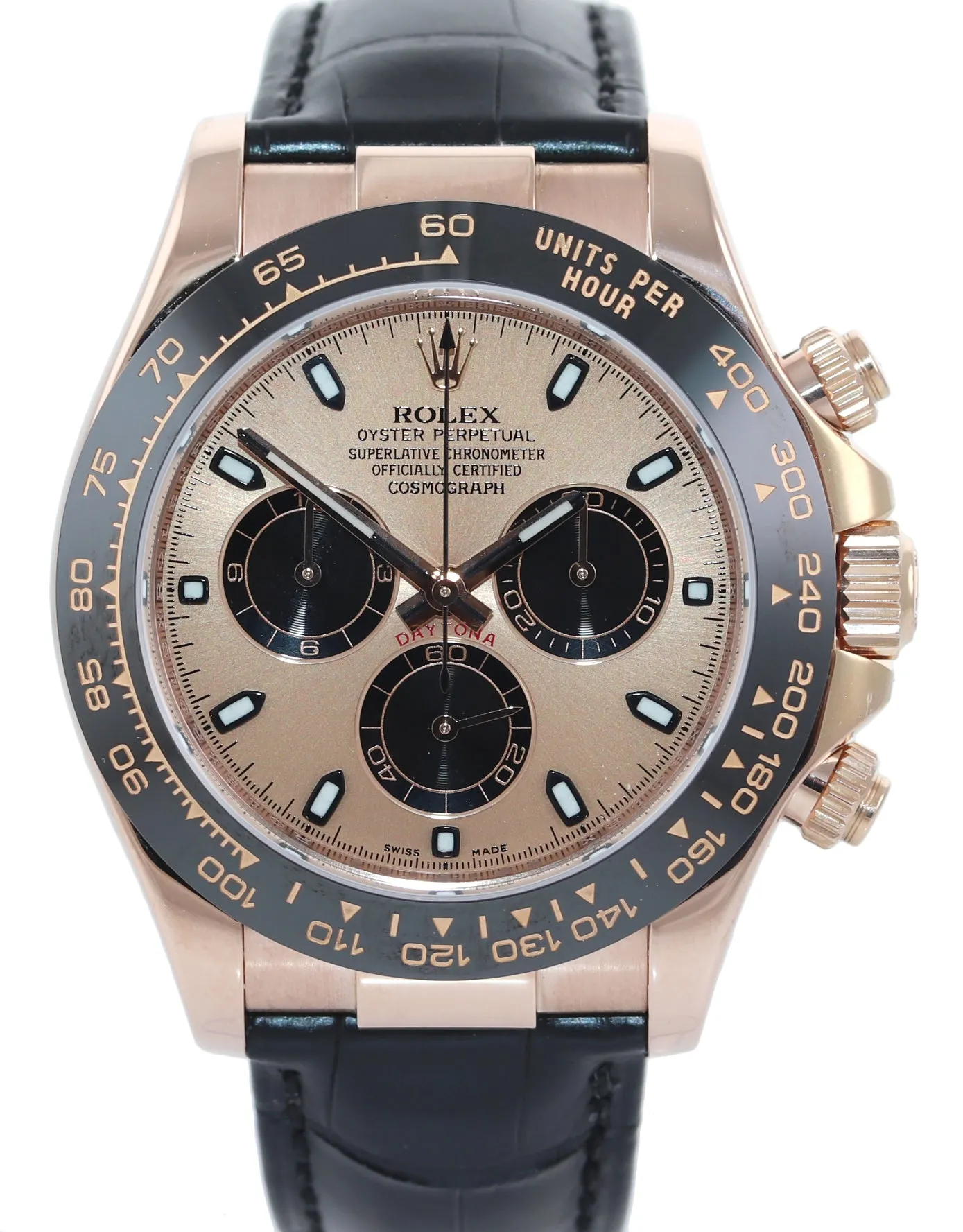 PAPERS Rolex Daytona Ceramic 116515LN Rose Gold Pink Panda Leather Watch Box