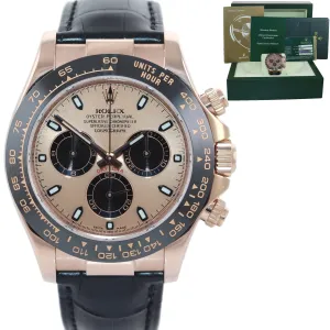 PAPERS Rolex Daytona Ceramic 116515LN Rose Gold Pink Panda Leather Watch Box