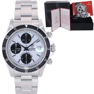 Papers Tudor Prince Date 79270 PRE-TIGER White Panda Chrono Black Bezel Watch