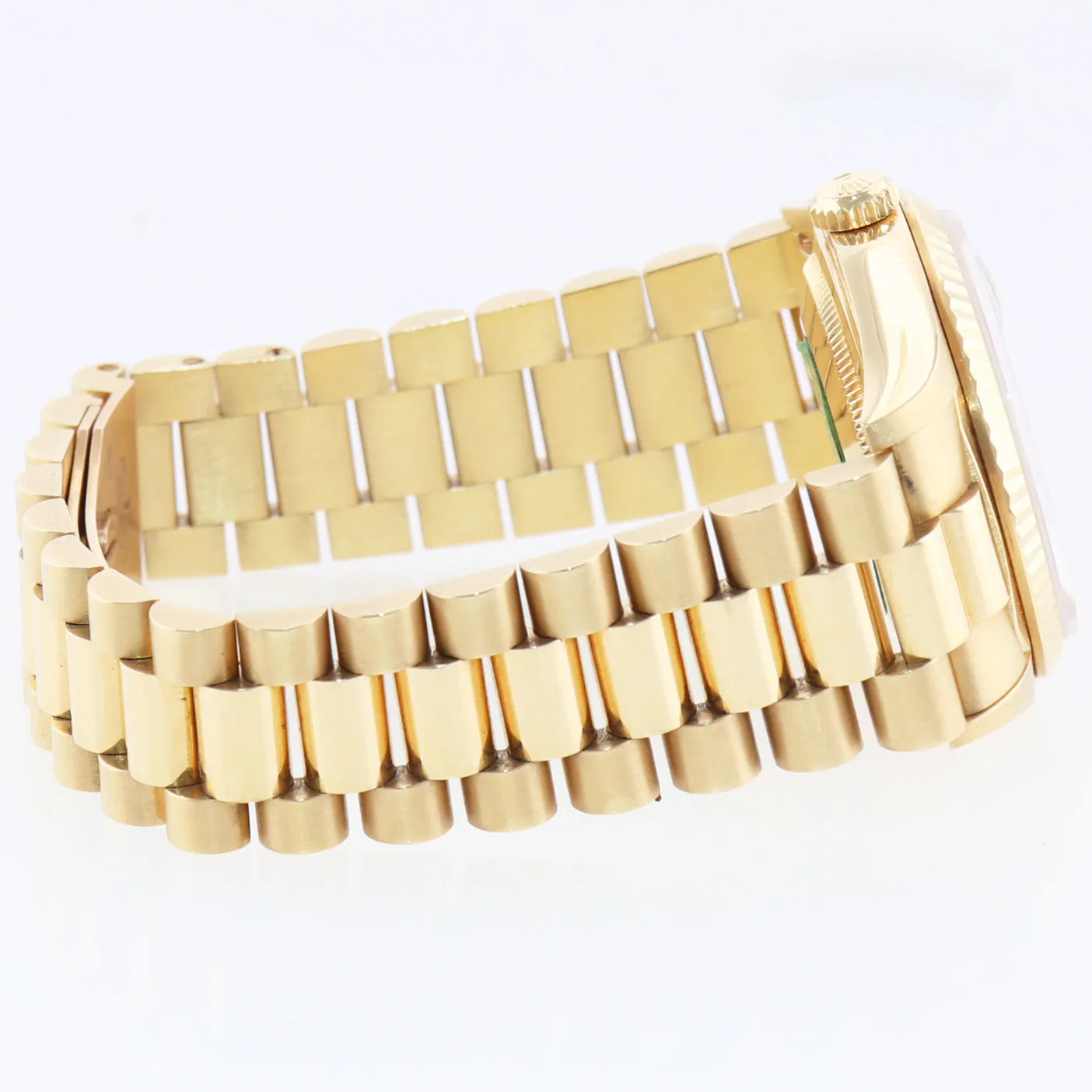 Papers Unpolished Rolex President Champagne Double Quick 18238 Yellow Gold Watch