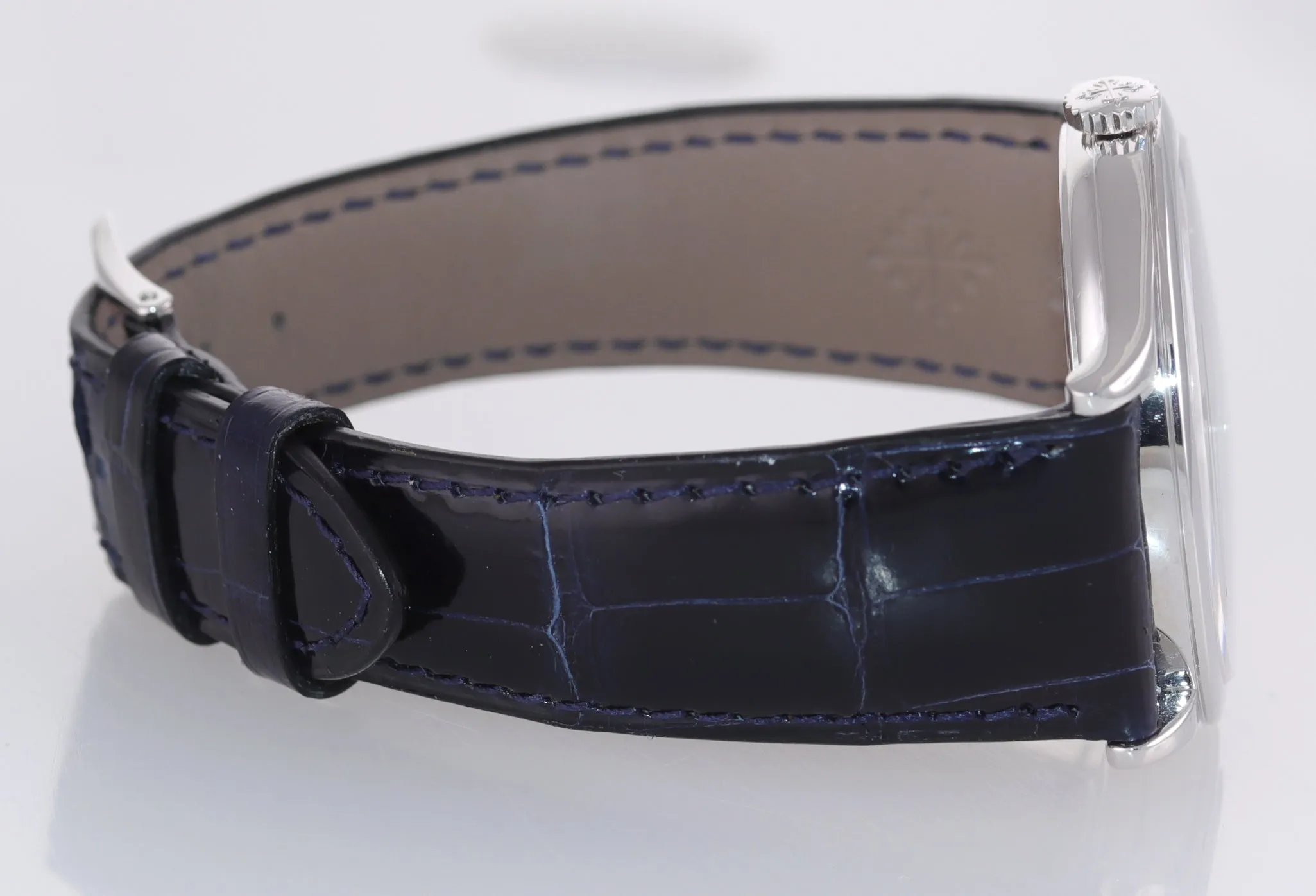 Patek Philippe 5296G 38mm 18k White Gold Blue Leather Calatrava Sector Dial
