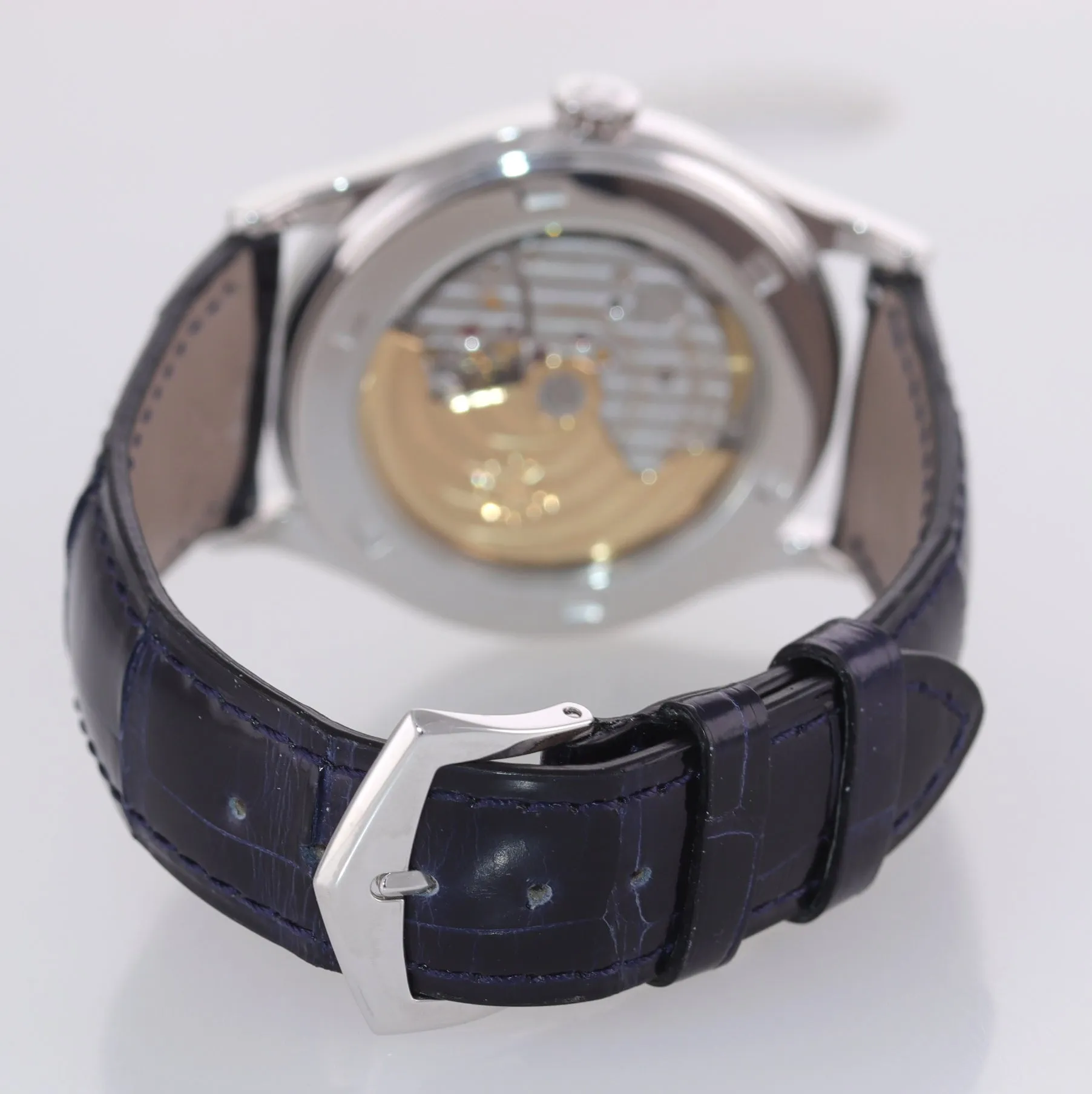 Patek Philippe 5296G 38mm 18k White Gold Blue Leather Calatrava Sector Dial