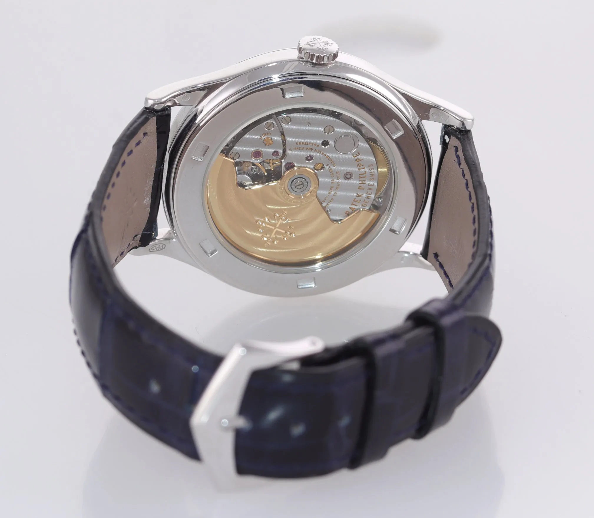 Patek Philippe 5296G 38mm 18k White Gold Blue Leather Calatrava Sector Dial