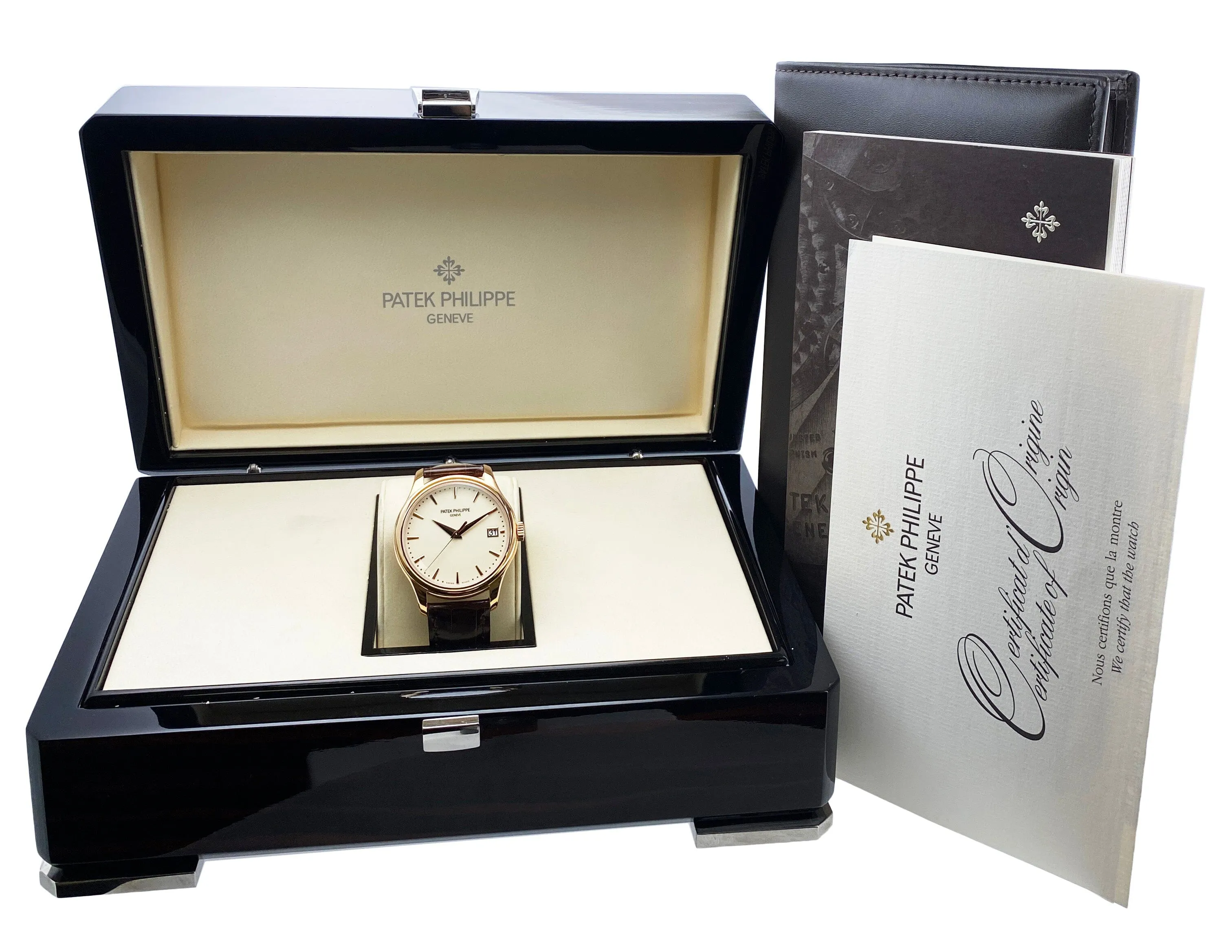 Patek Philippe Calatrava 5227R Ivory Dial 18K Rose Gold Mens Watch Box Papers
