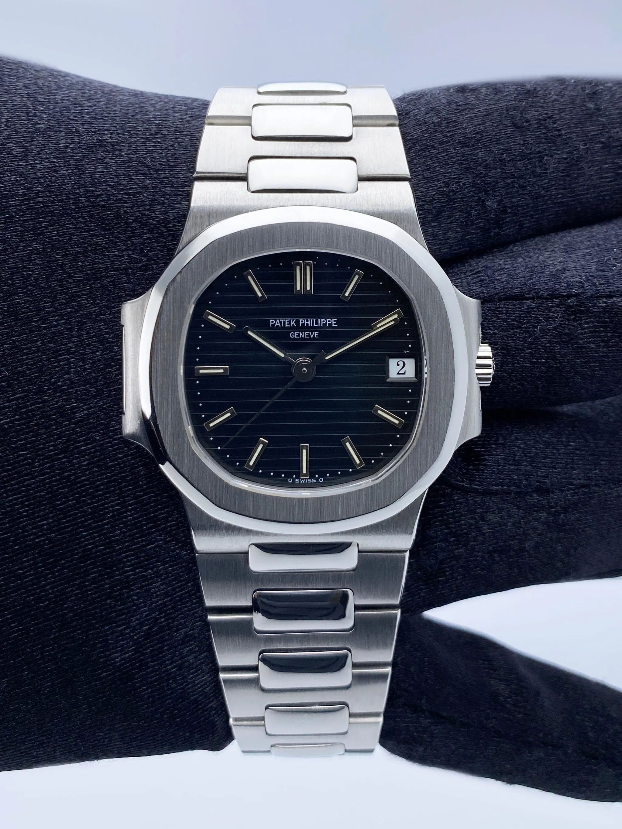 Patek Philippe Nautilus 3800/1 Blue Dial Mens Watch With Papers