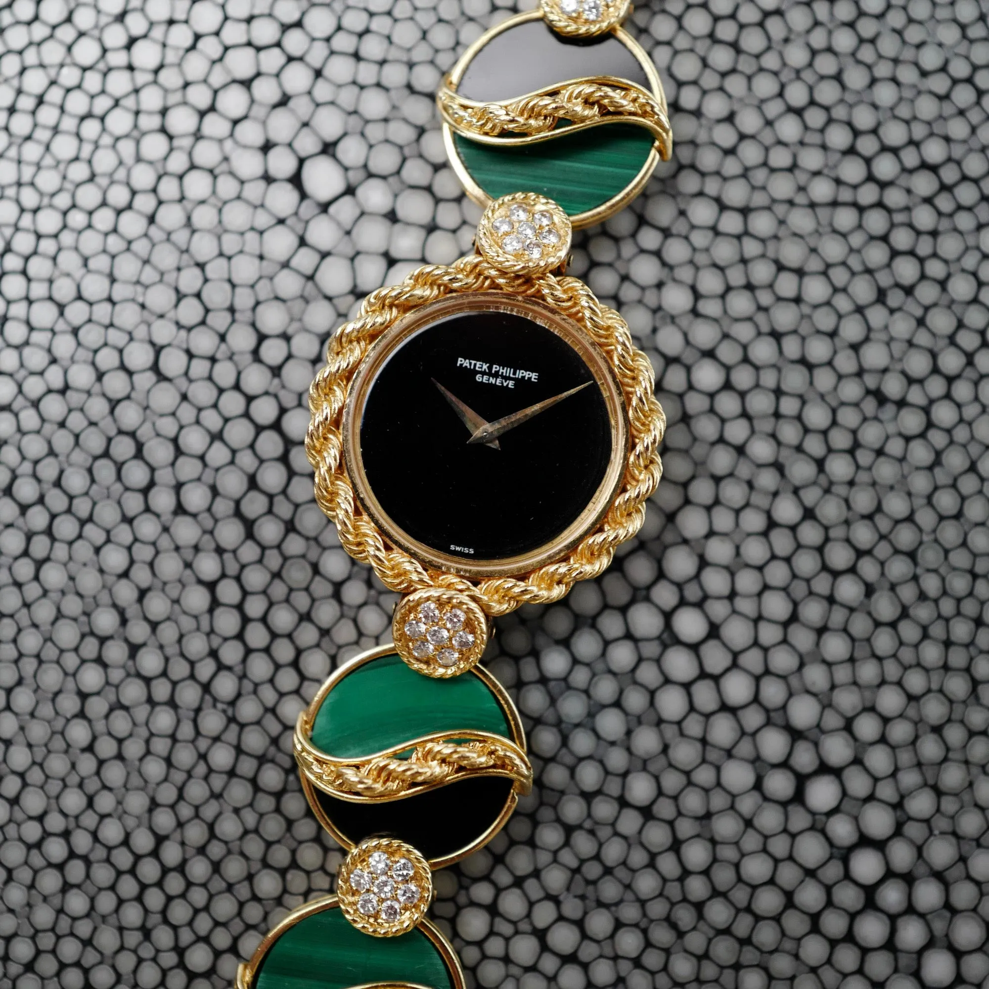 Patek Philippe Onyx, Malachite & Diamond Watch Ref. 4282