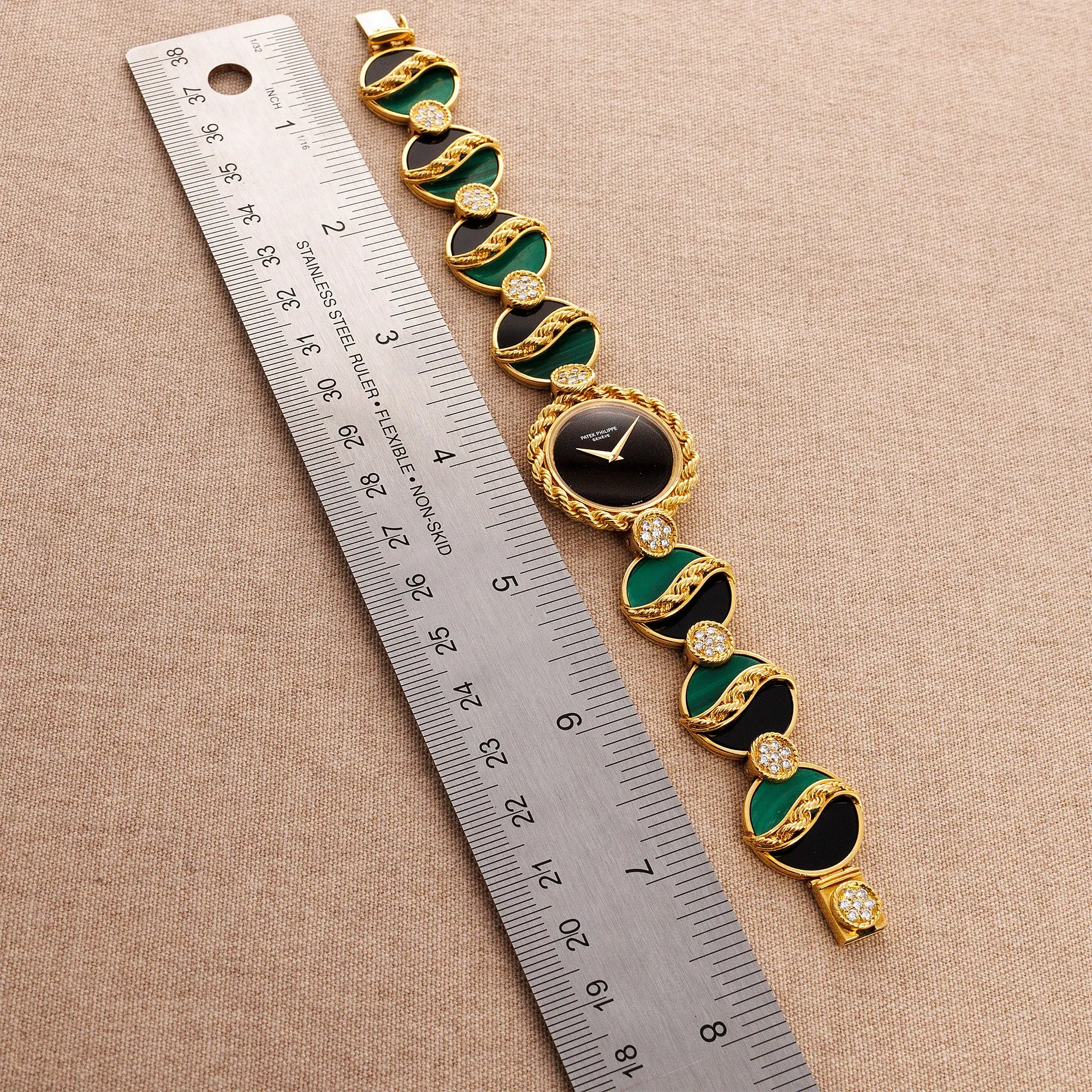 Patek Philippe Onyx, Malachite & Diamond Watch Ref. 4282