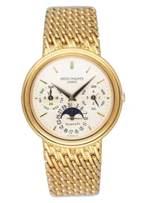 Patek Philippe Perpetual Calendar Tiffany & Co.3945J Mens Watch Box Papers