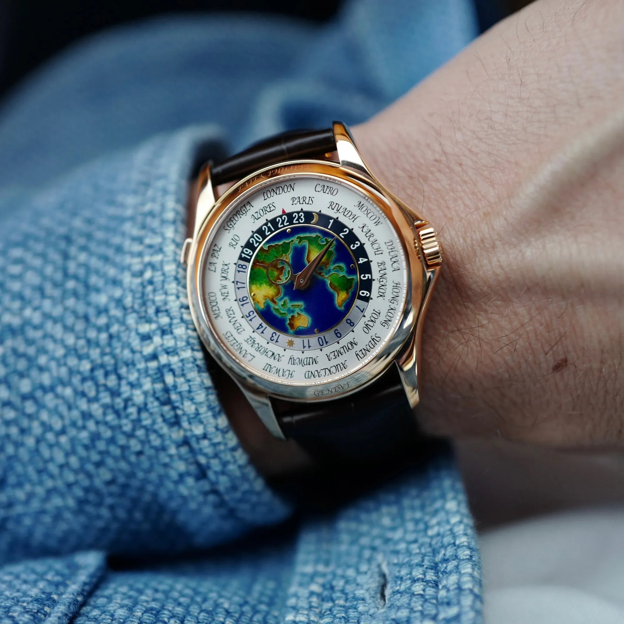 Patek Philippe Rose Gold World Time Cloisonne Watch Ref. 5131