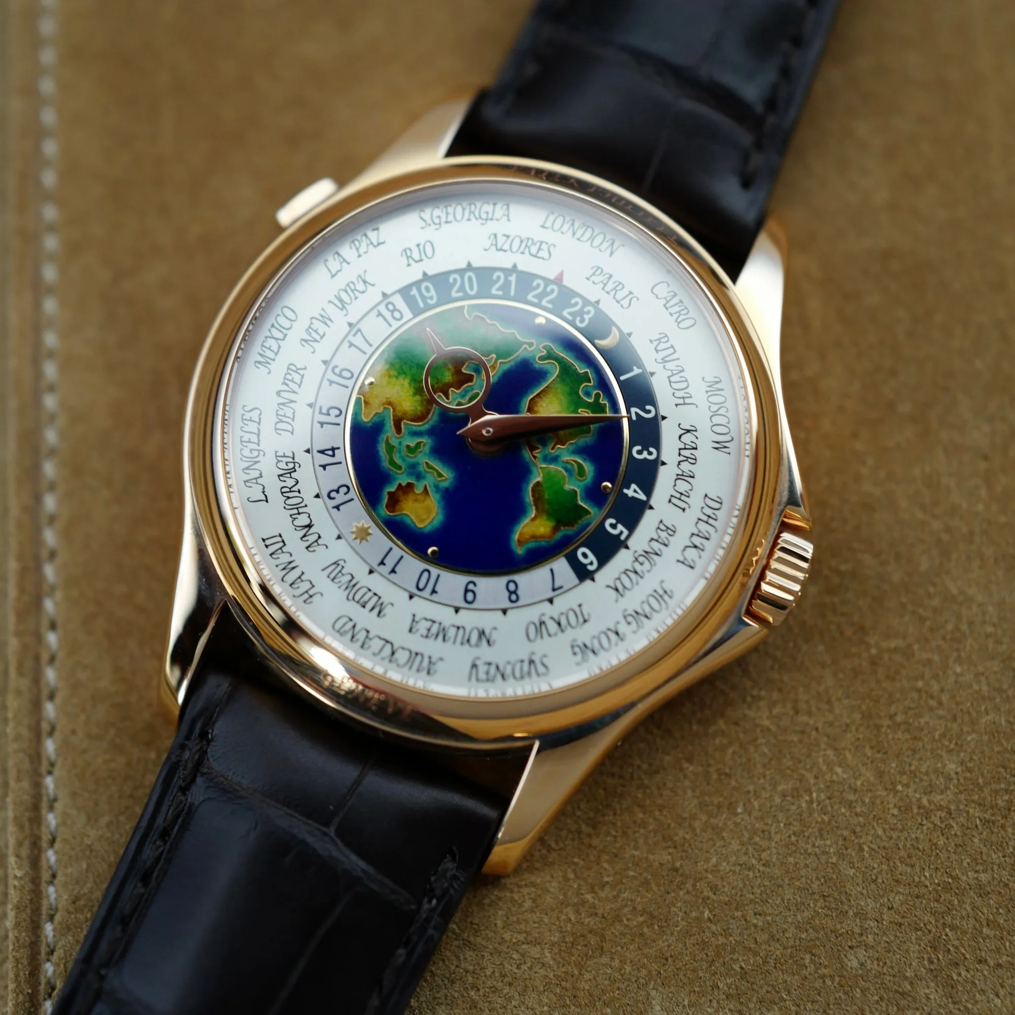 Patek Philippe Rose Gold World Time Cloisonne Watch Ref. 5131