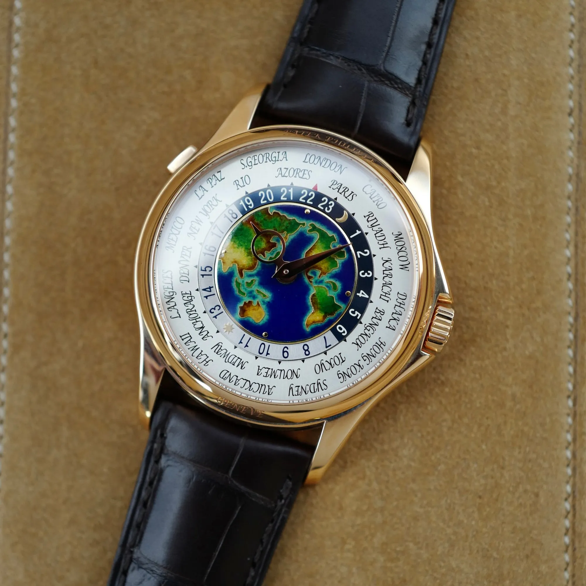 Patek Philippe Rose Gold World Time Cloisonne Watch Ref. 5131