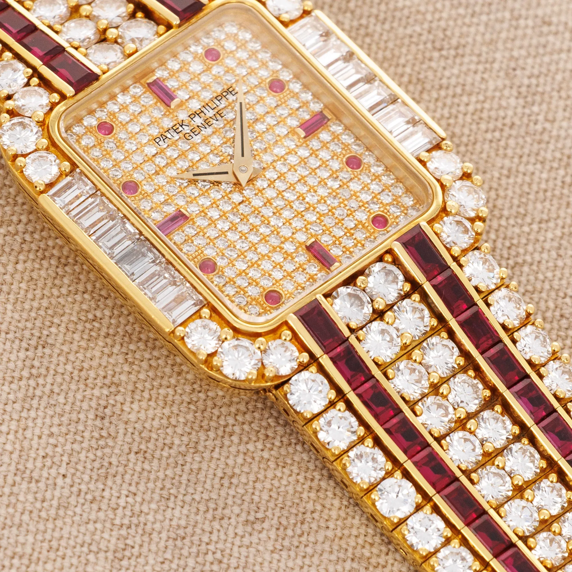 Patek Philippe Yellow Gold Diamond & Ruby Watch Ref. 3968