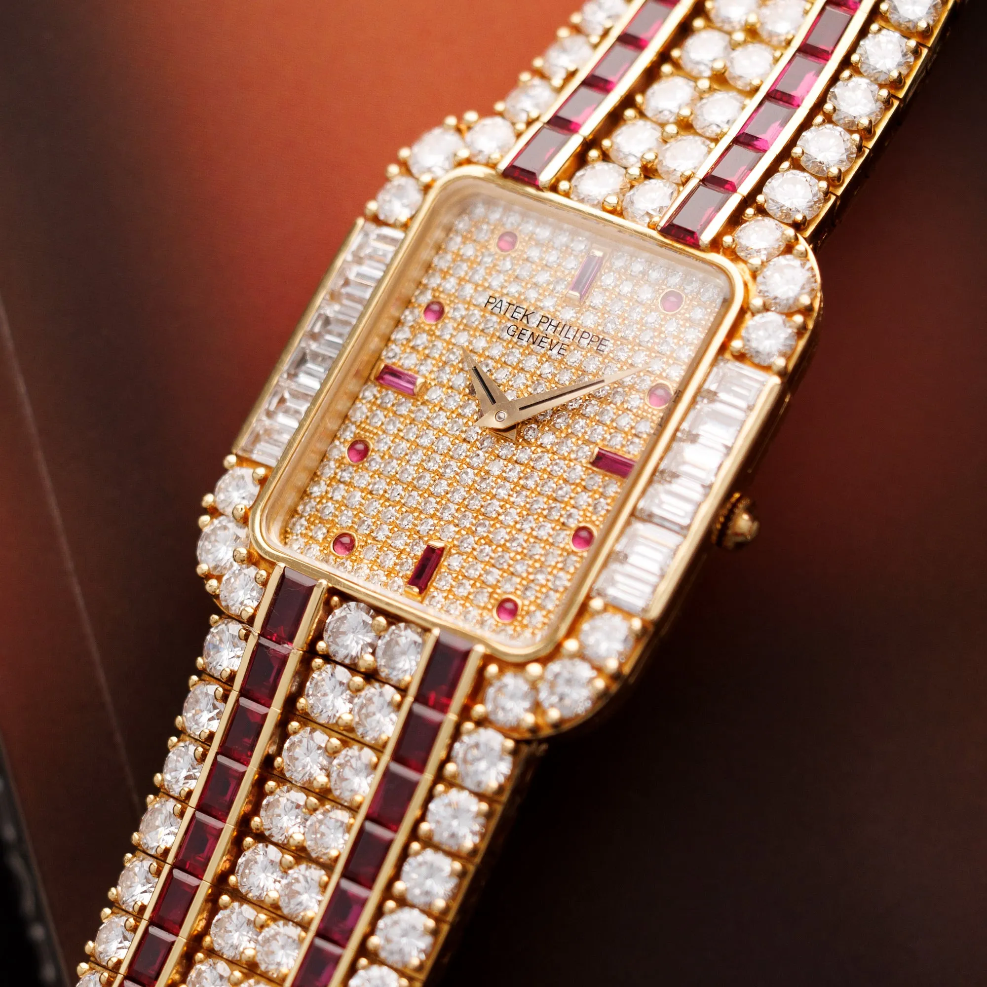 Patek Philippe Yellow Gold Diamond & Ruby Watch Ref. 3968