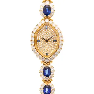 Patek Philippe Yellow Gold Diamond & Sapphire Watch Ref. 4665