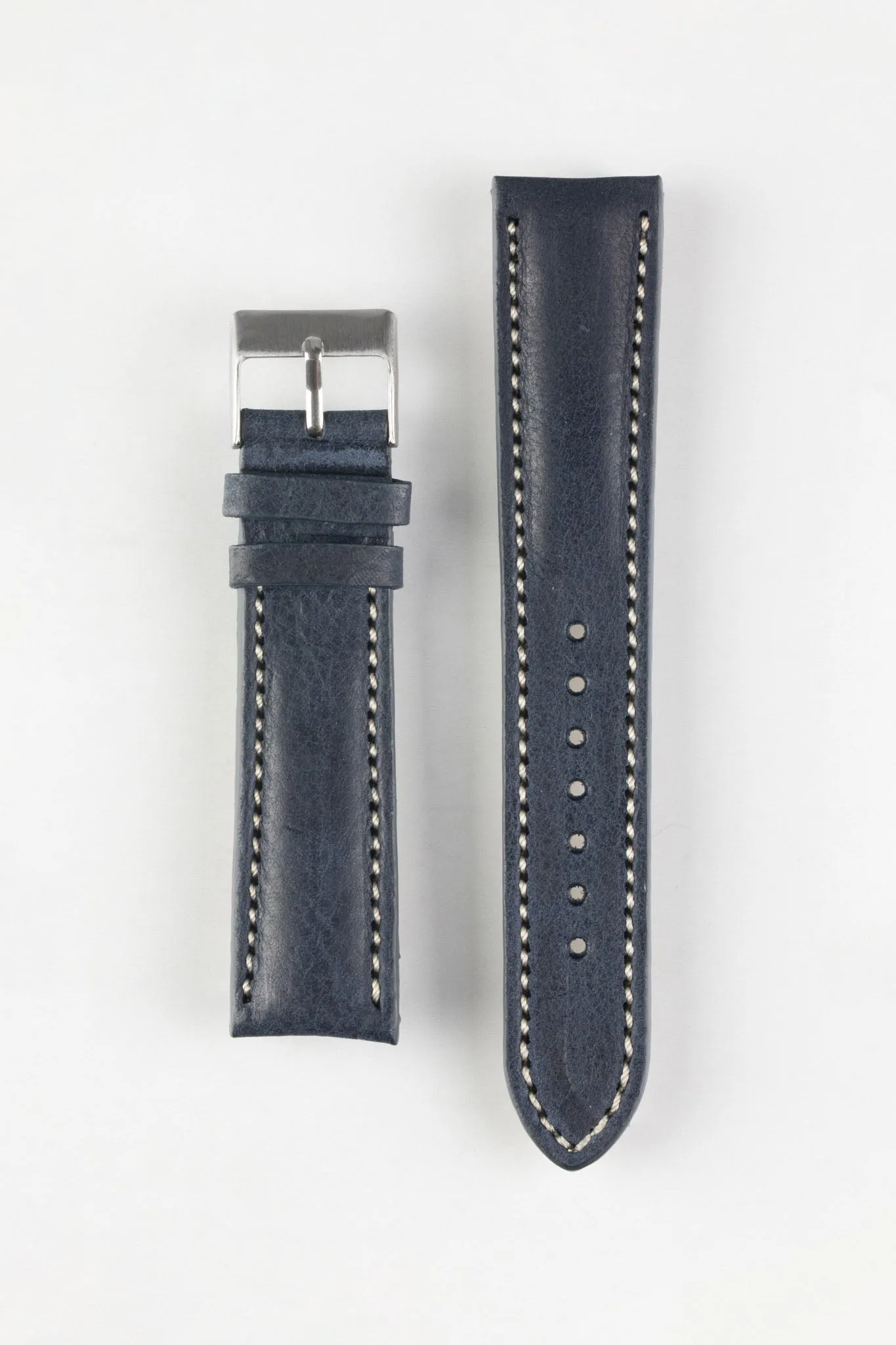 Pebro CADW DISTRESSED Padded Vintage Leather Watch Strap in DARK BLUE