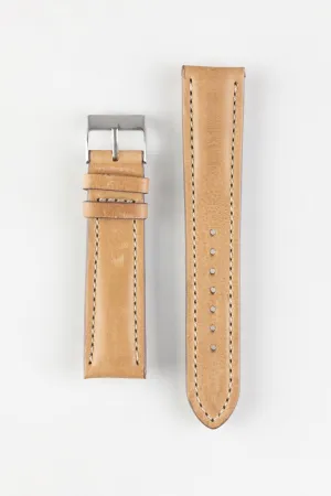 Pebro CADW DISTRESSED Padded Vintage Leather Watch Strap in SAND
