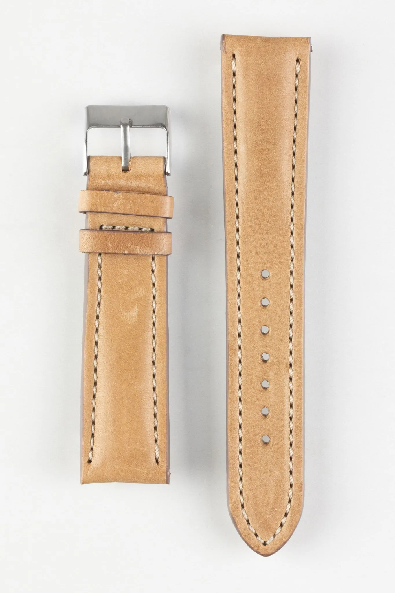 Pebro CADW DISTRESSED Padded Vintage Leather Watch Strap in SAND