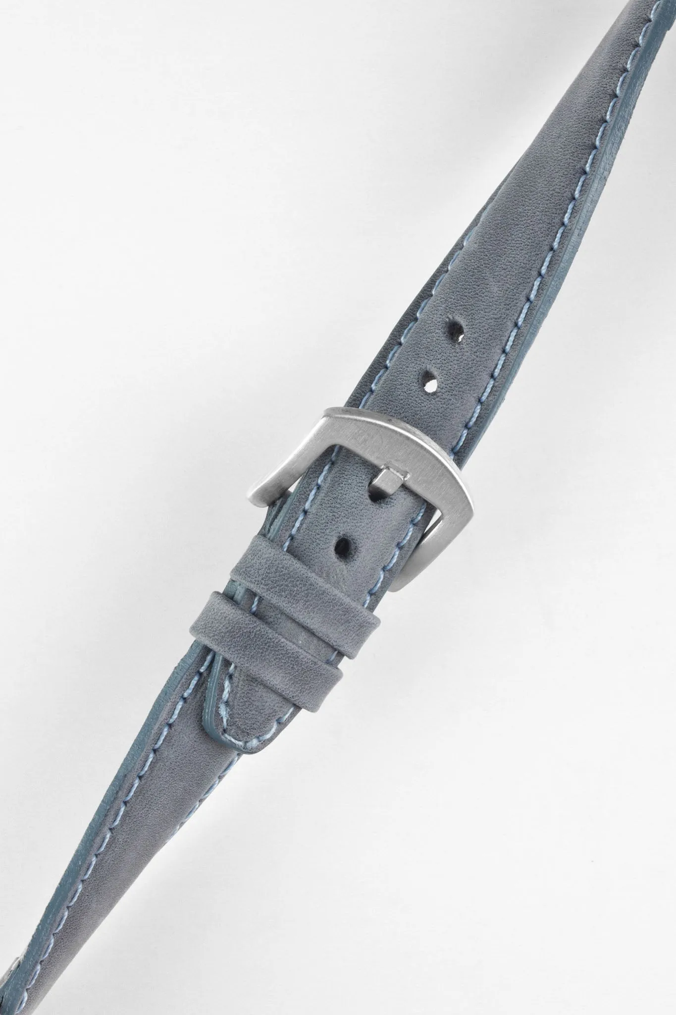 Pebro CADW Padded Vintage Leather Watch Strap in DENIM BLUE