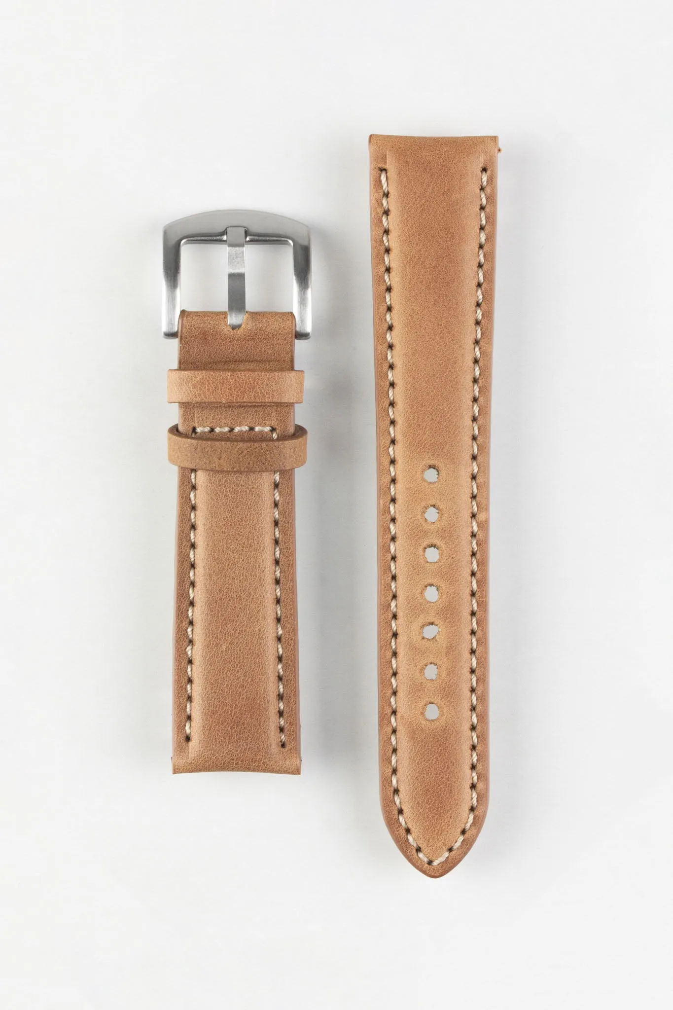 Pebro CADW Padded Vintage Leather Watch Strap in GOLD BROWN