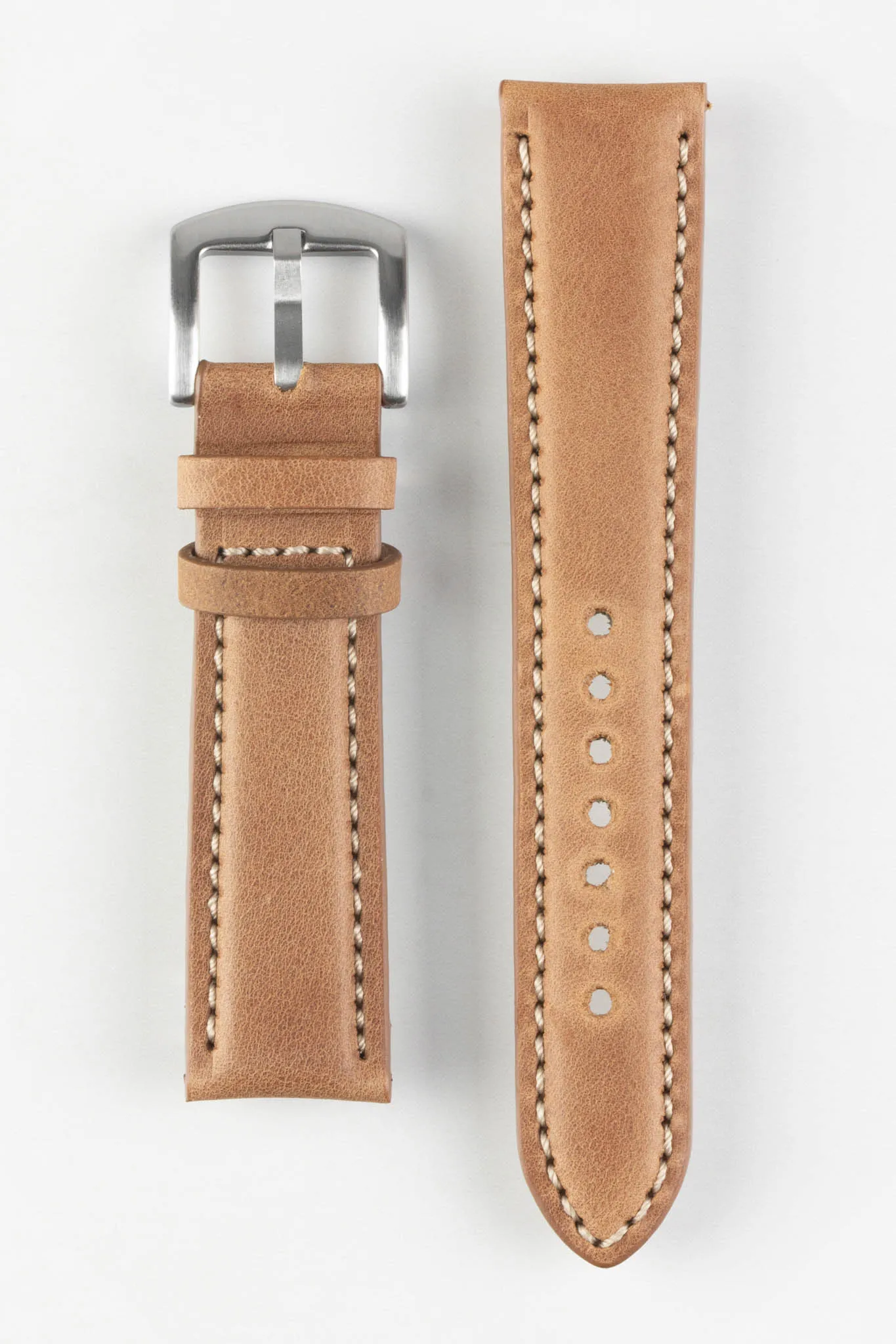Pebro CADW Padded Vintage Leather Watch Strap in GOLD BROWN