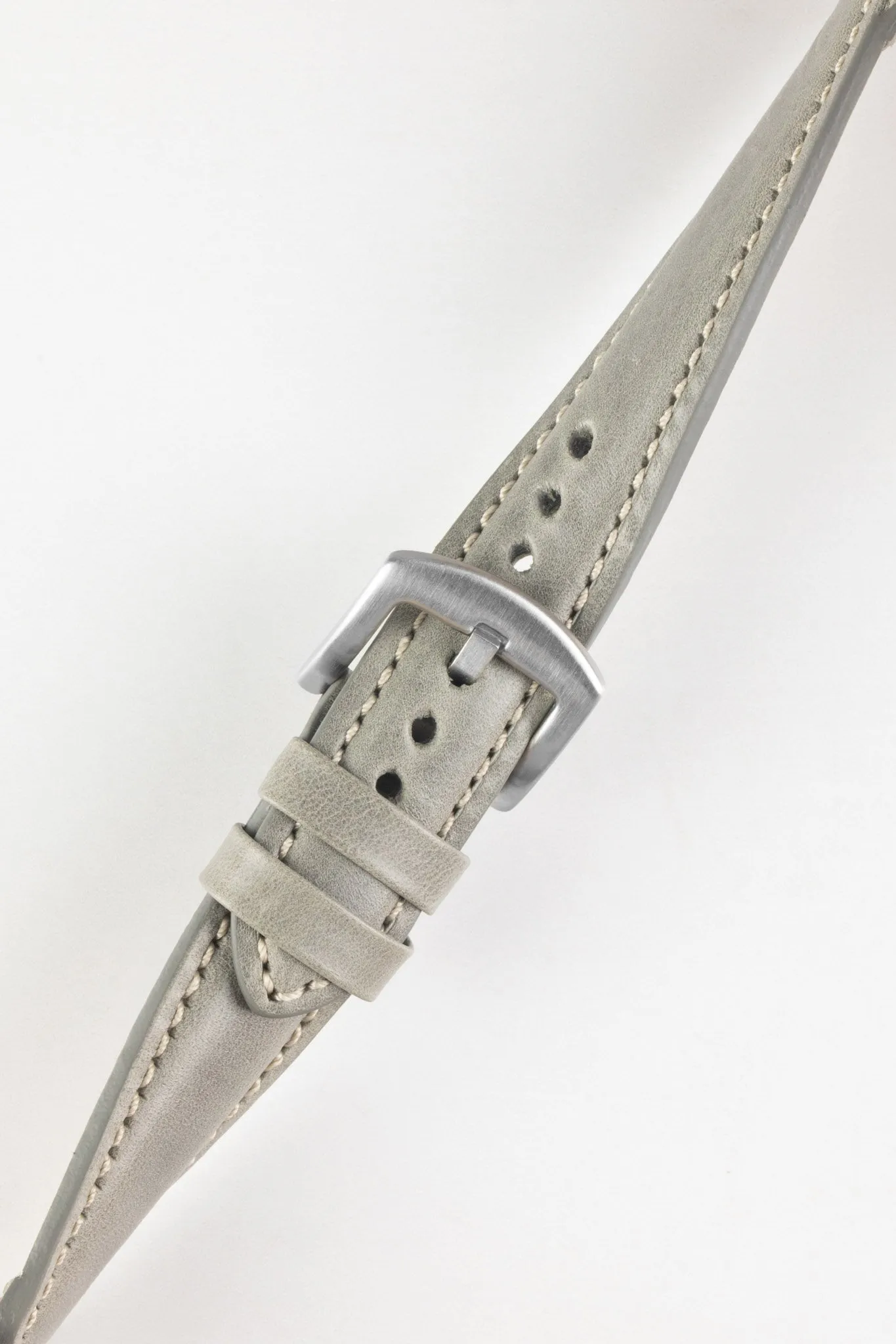 Pebro CADW Padded Vintage Leather Watch Strap in GREY