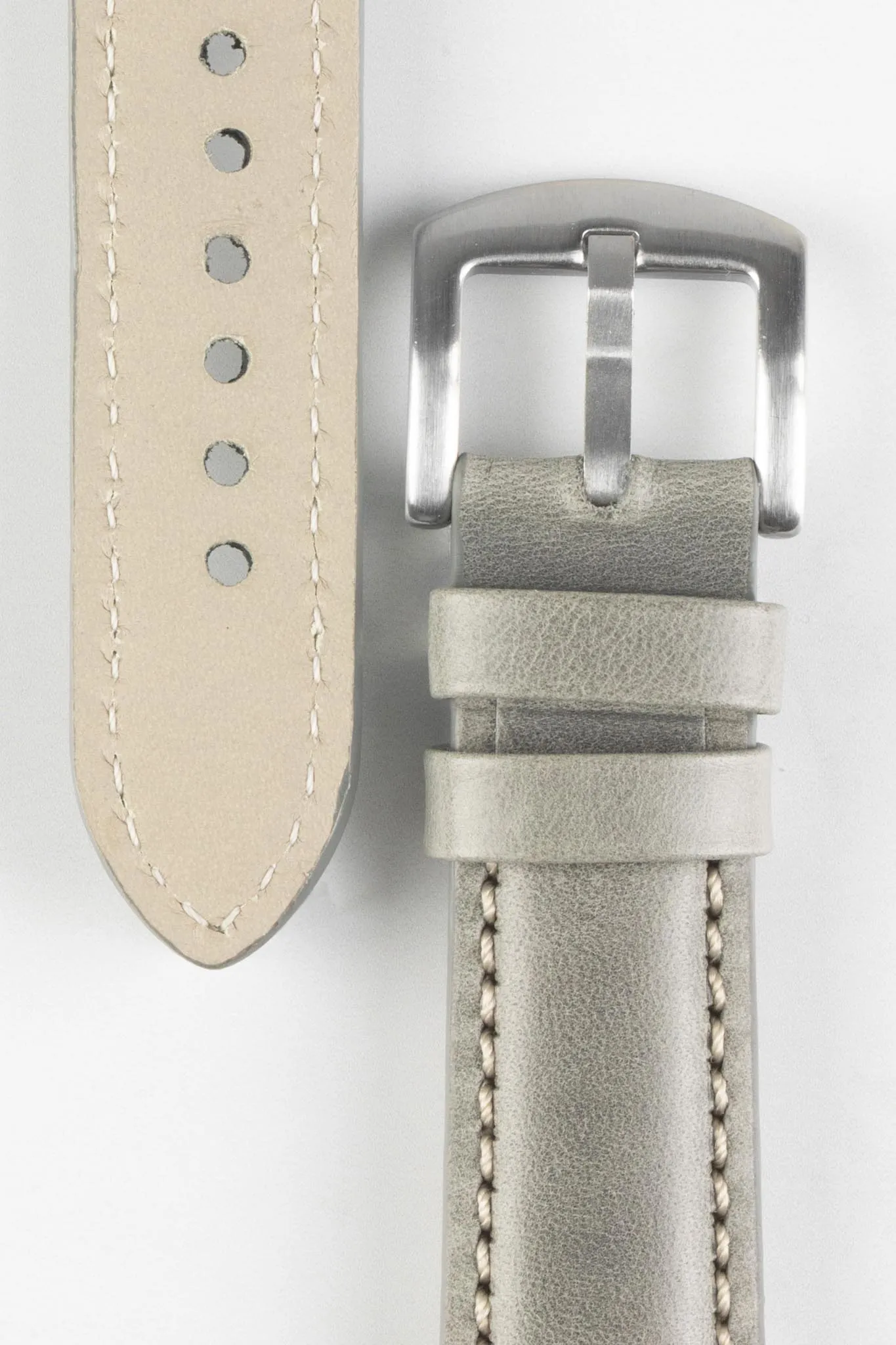 Pebro CADW Padded Vintage Leather Watch Strap in GREY
